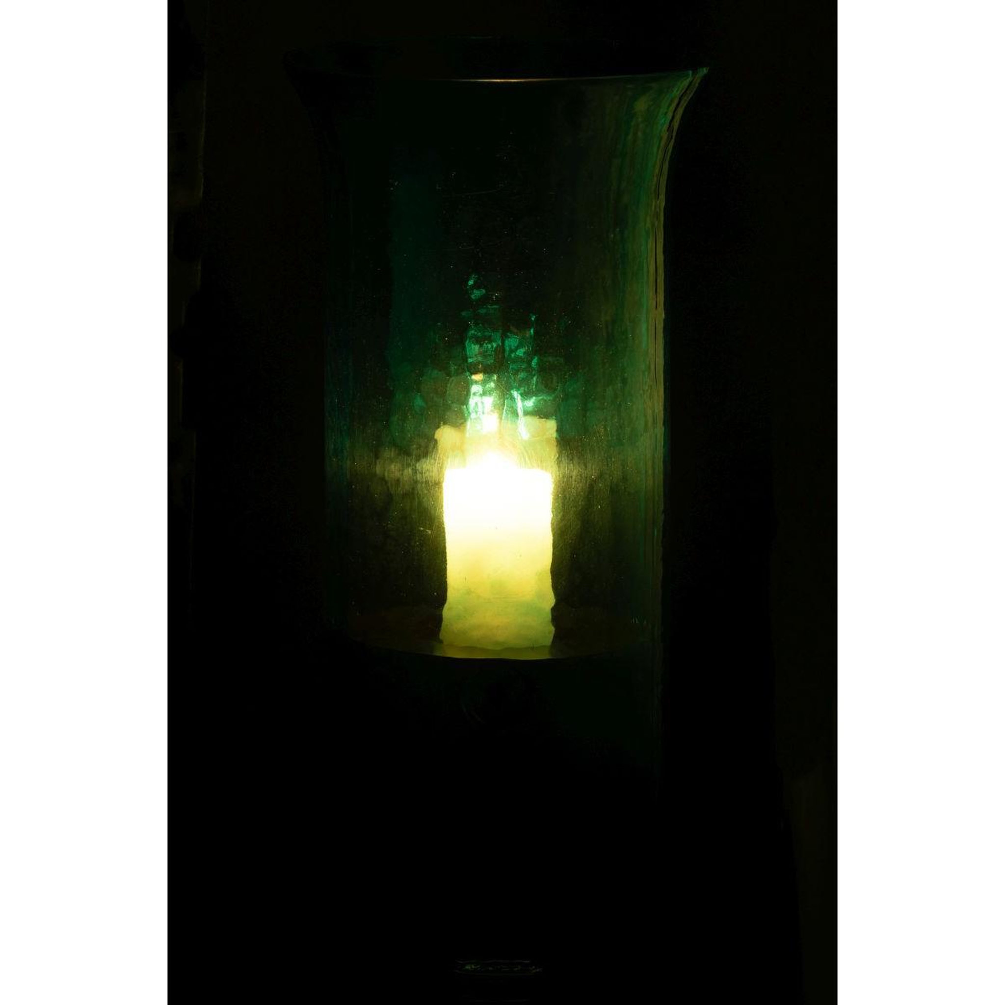 Voir la diapositive 3 : J-LINE Photophore Étroit en Verre  Tarifa  41cm Bleu Azur
