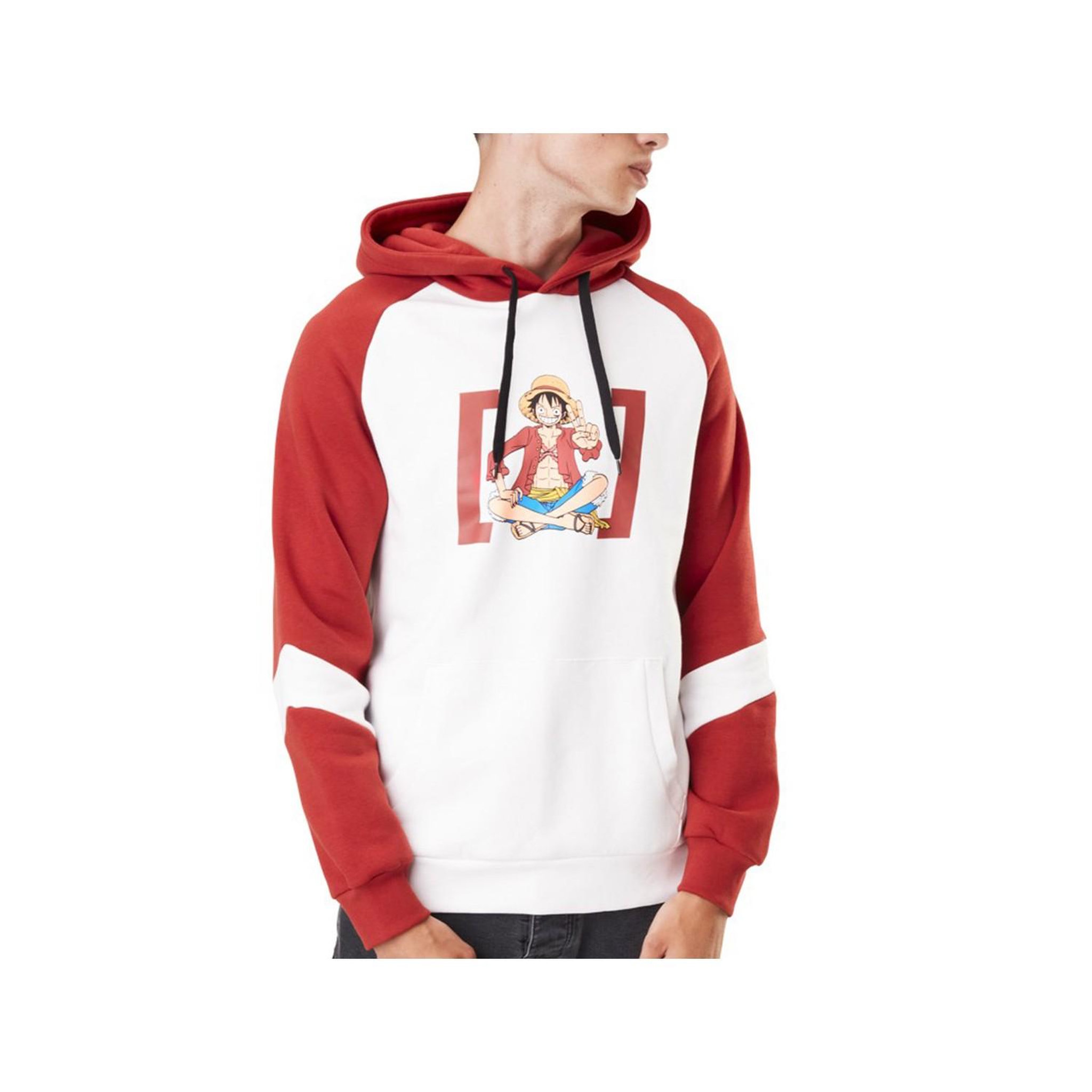 CAPSLAB Sweat à capuche homme One piece Luffy. Coloris disponibles : Rouge