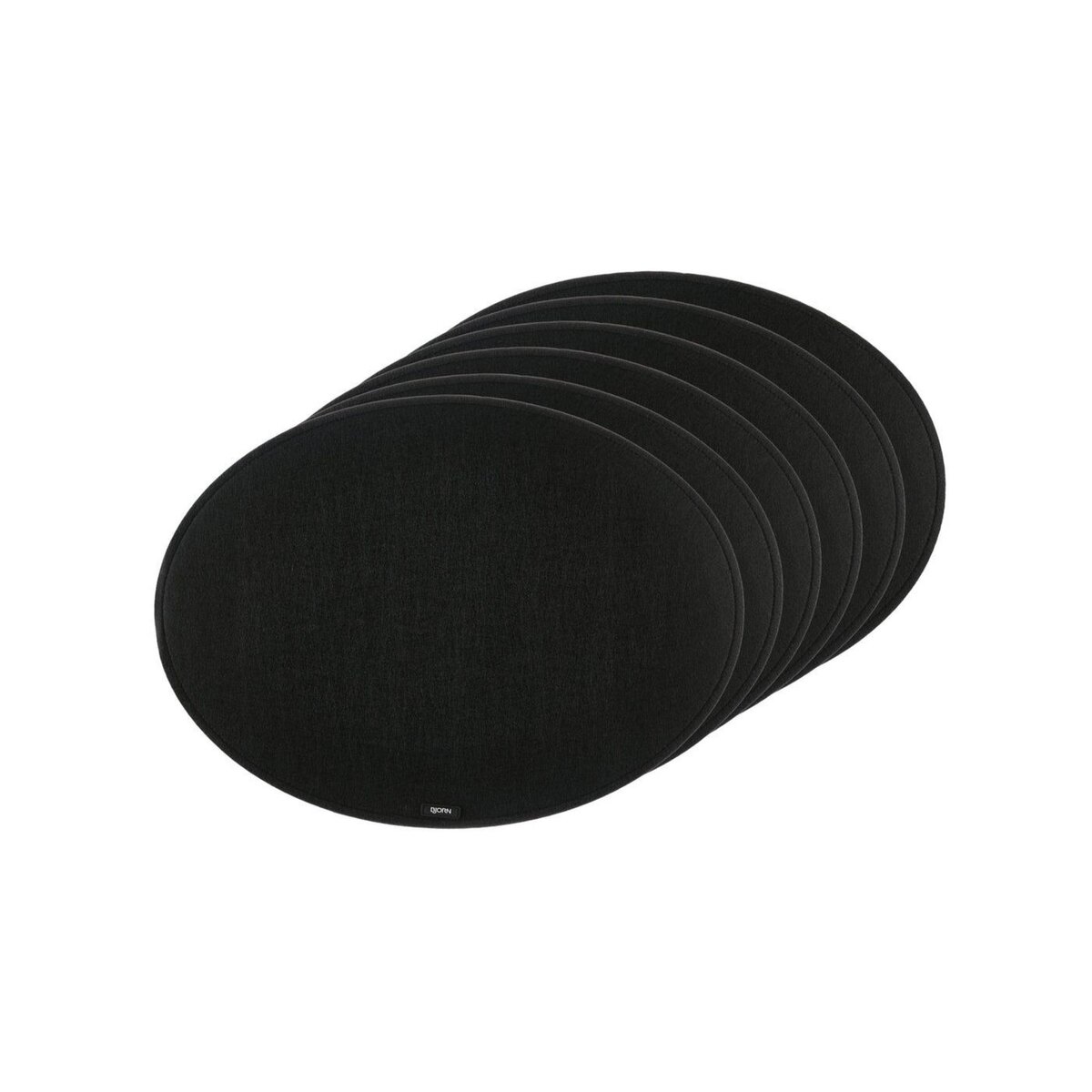 BJORN Set de table ovale - 6 pièces - Feutre recyclé noir