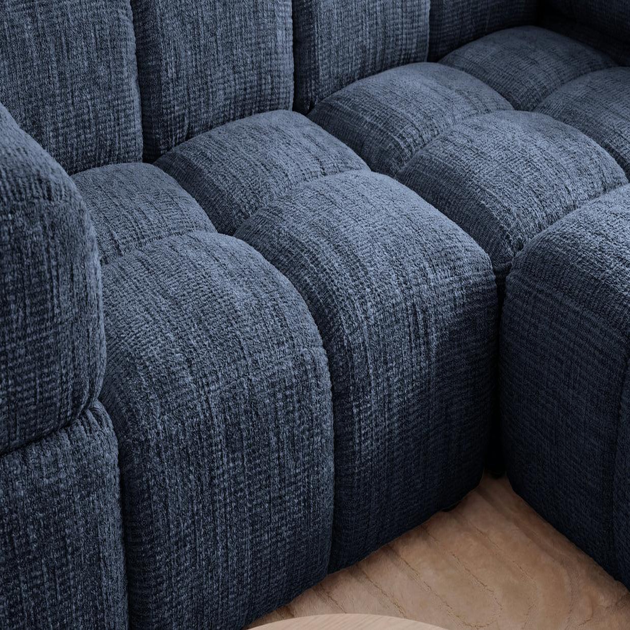 Voir la diapositive 5 : CASANOVA PARIS Gustave - canapé d'angle tissu chenille 4 places