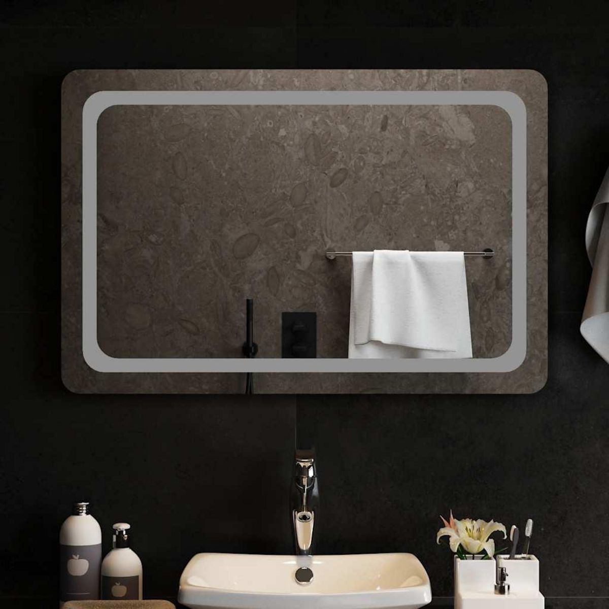 VIDAXL Miroir de salle de bain a LED 90x60 cm