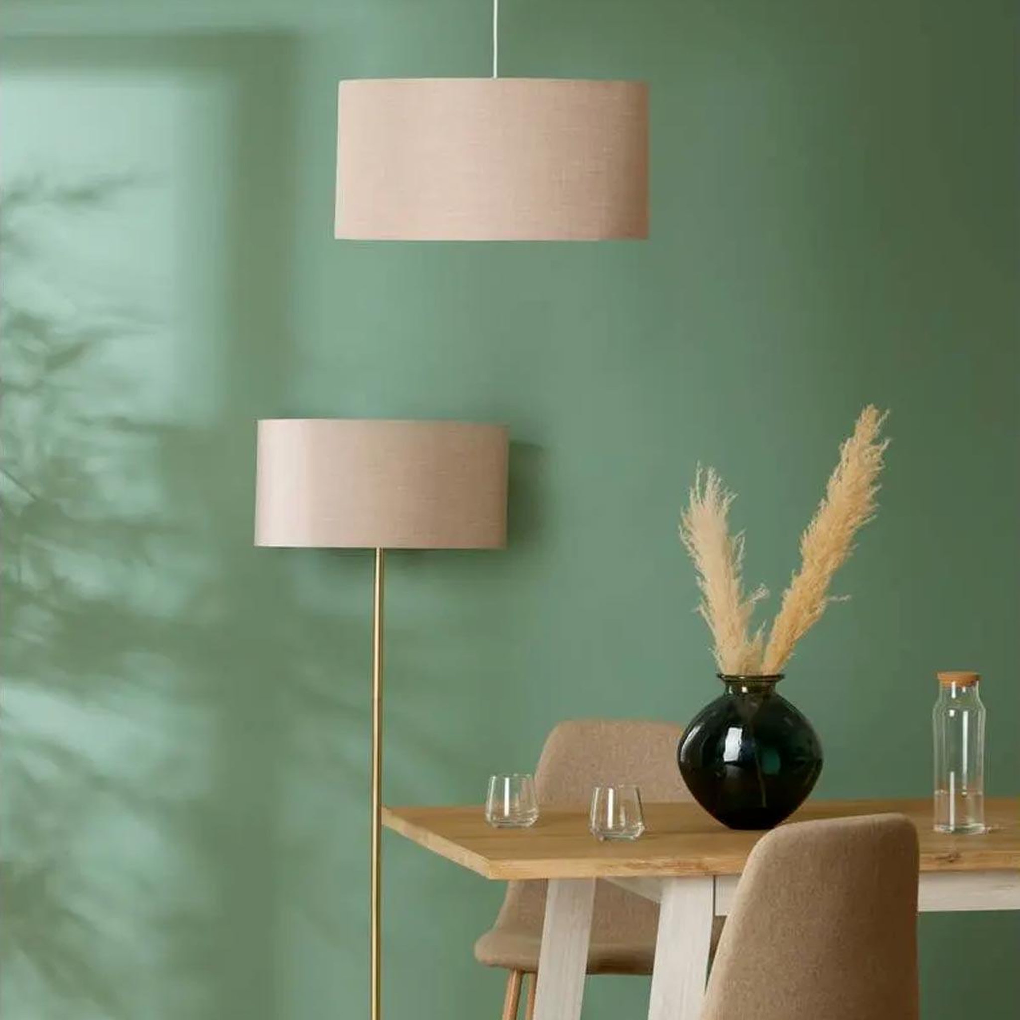 Voir la diapositive 5 : ATMOSPHERA Abat jour en lin  beline  50cm beige