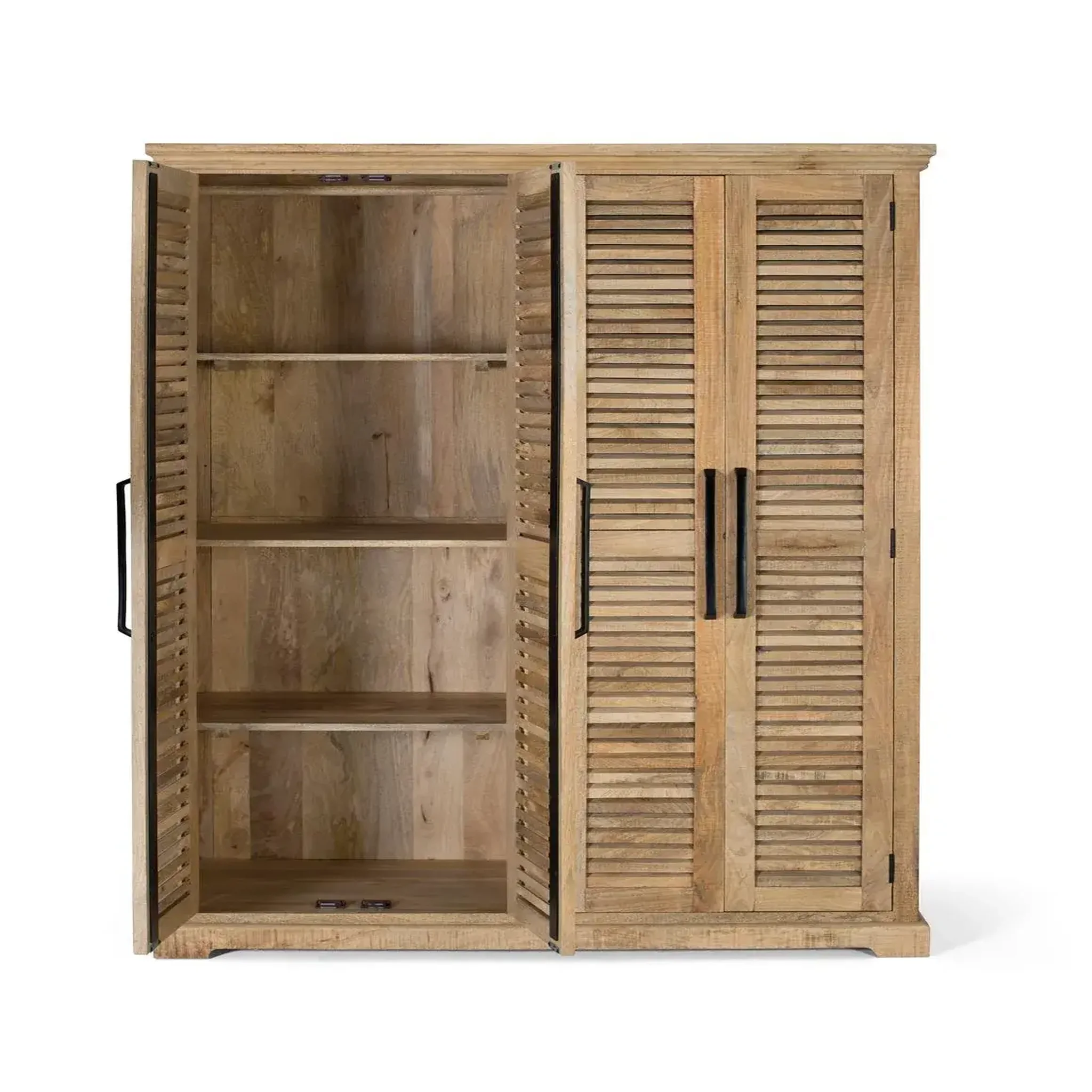 Voir la diapositive 2 : GINER Y COLOMER SL Armoire en bois de manguier 150cm style rustique contemporain