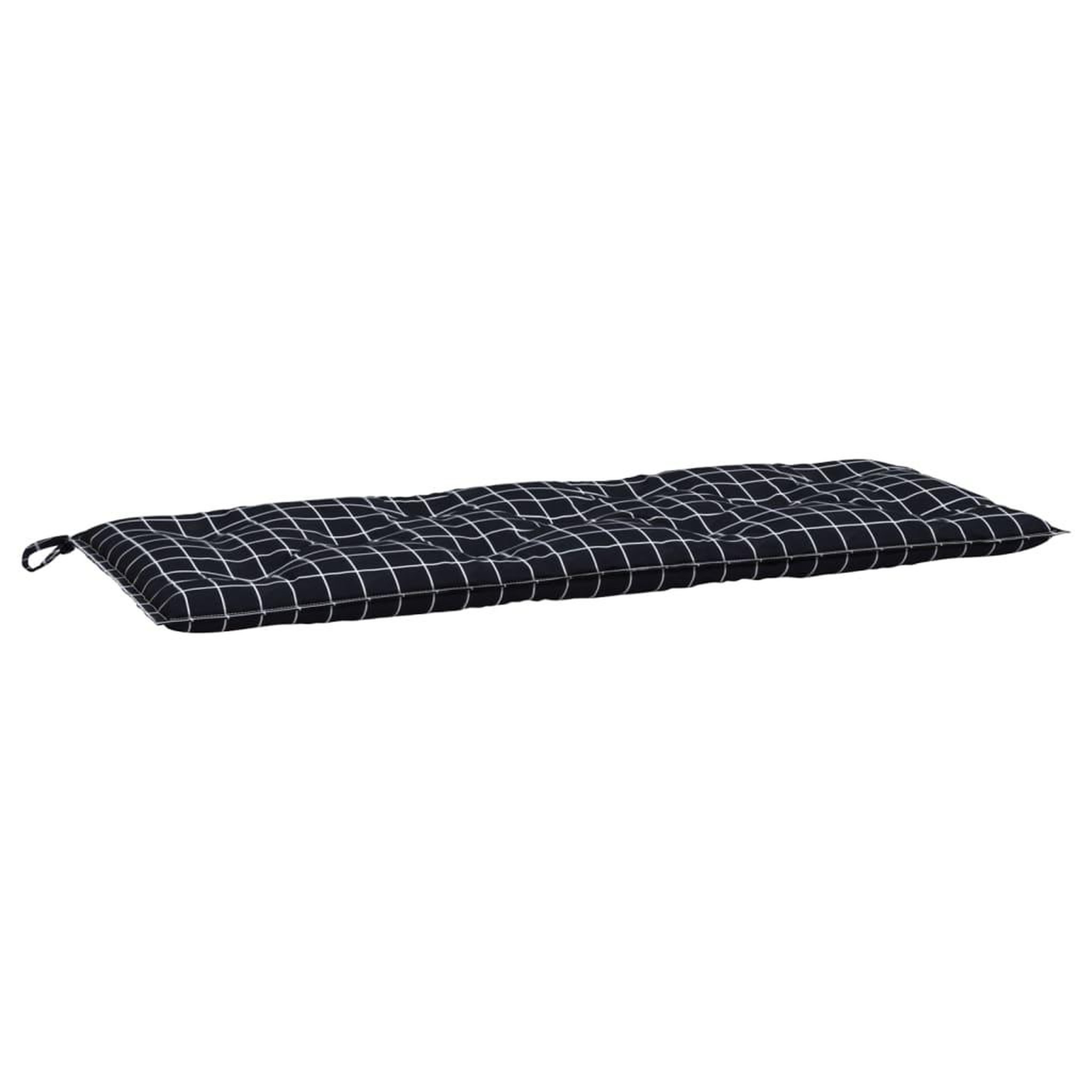 Voir la diapositive 2 : VIDAXL Coussin de banc de jardin carreaux noir 120x50x7 cm tissu