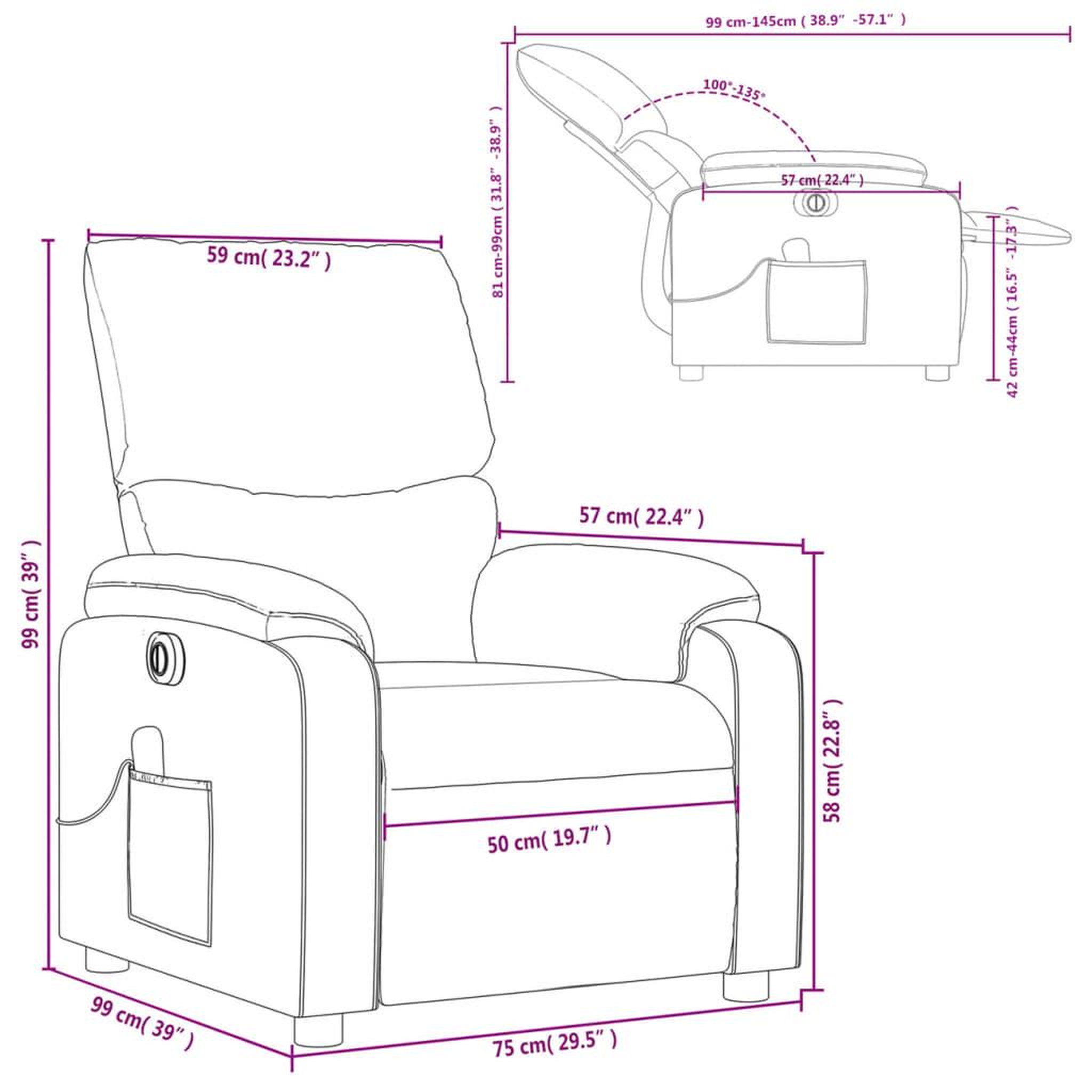 Voir la diapositive 6 : VIDAXL Fauteuil de massage inclinable electrique Rouge bordeaux Tissu