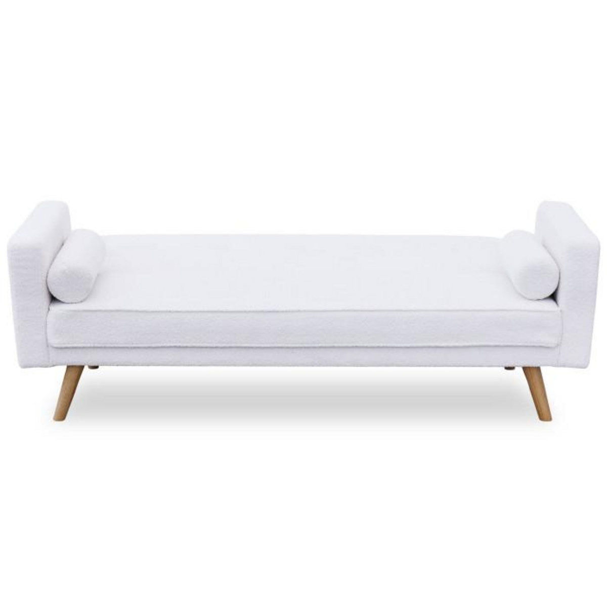 Paris Prix Canapé Convertible 3 Places Bouclette  Navya  186cm Crème