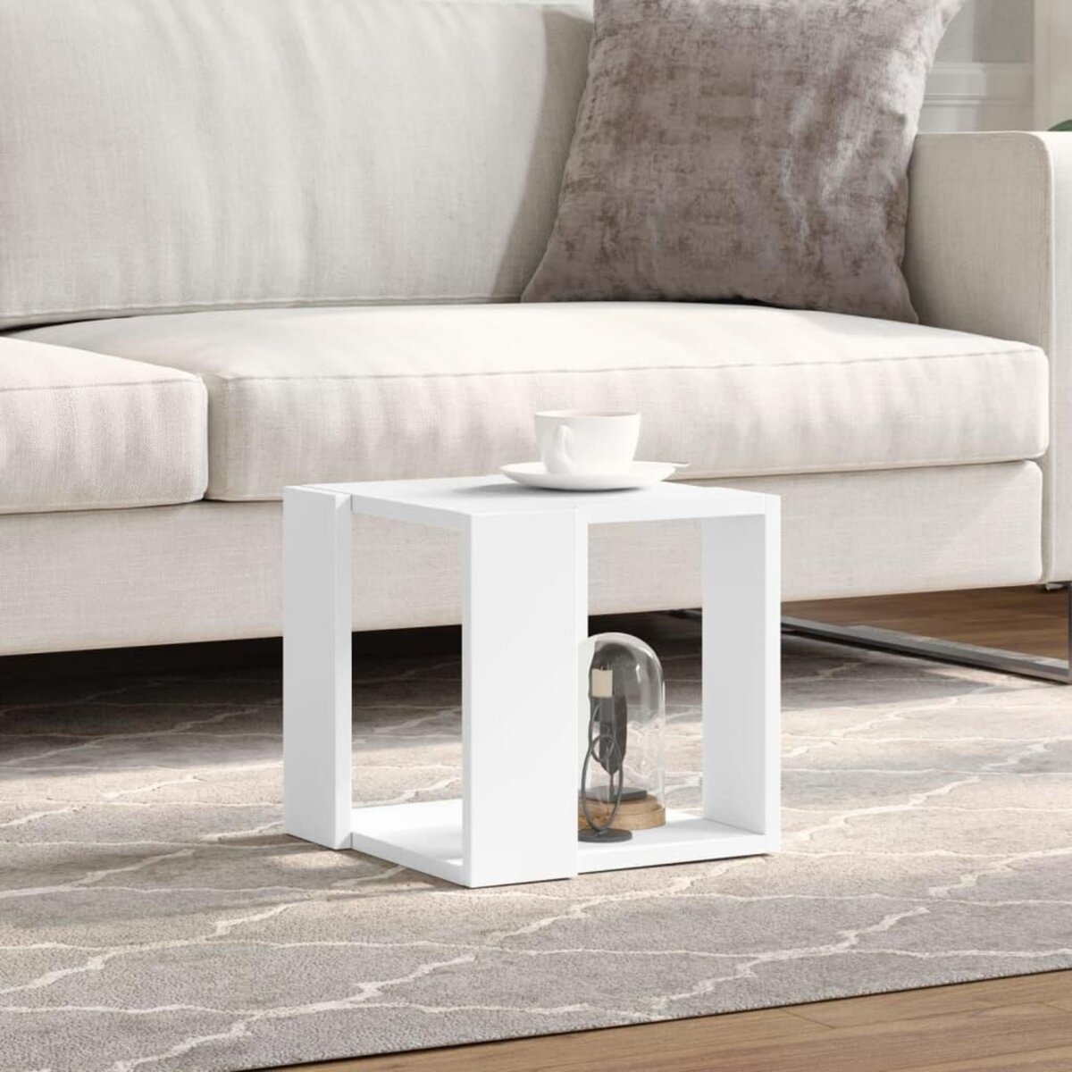 VIDAXL Table basse blanc 32x32x30 cm bois d'ingenierie