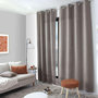 Voir la diapositive 3 : TOILINUX Rideau aspect chenillé - 140 x 240 cm - Taupe