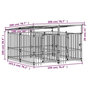 Voir la diapositive 6 : VIDAXL Chenil d'exterieur avec toit pour chiens Acier 3,75 m²