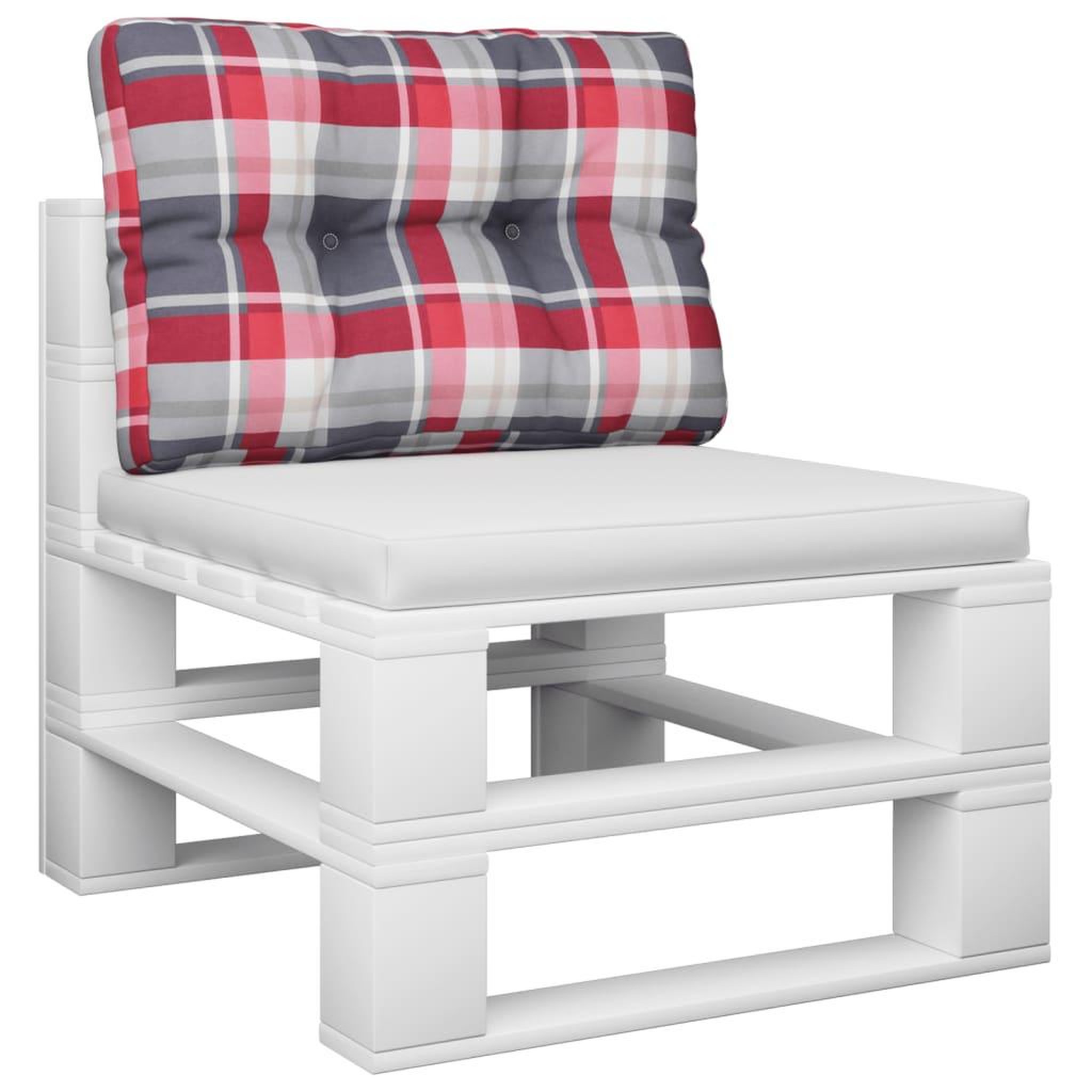 Voir la diapositive 3 : VIDAXL Coussin de palette motif a carreaux rouge 60x40x12 cm tissu