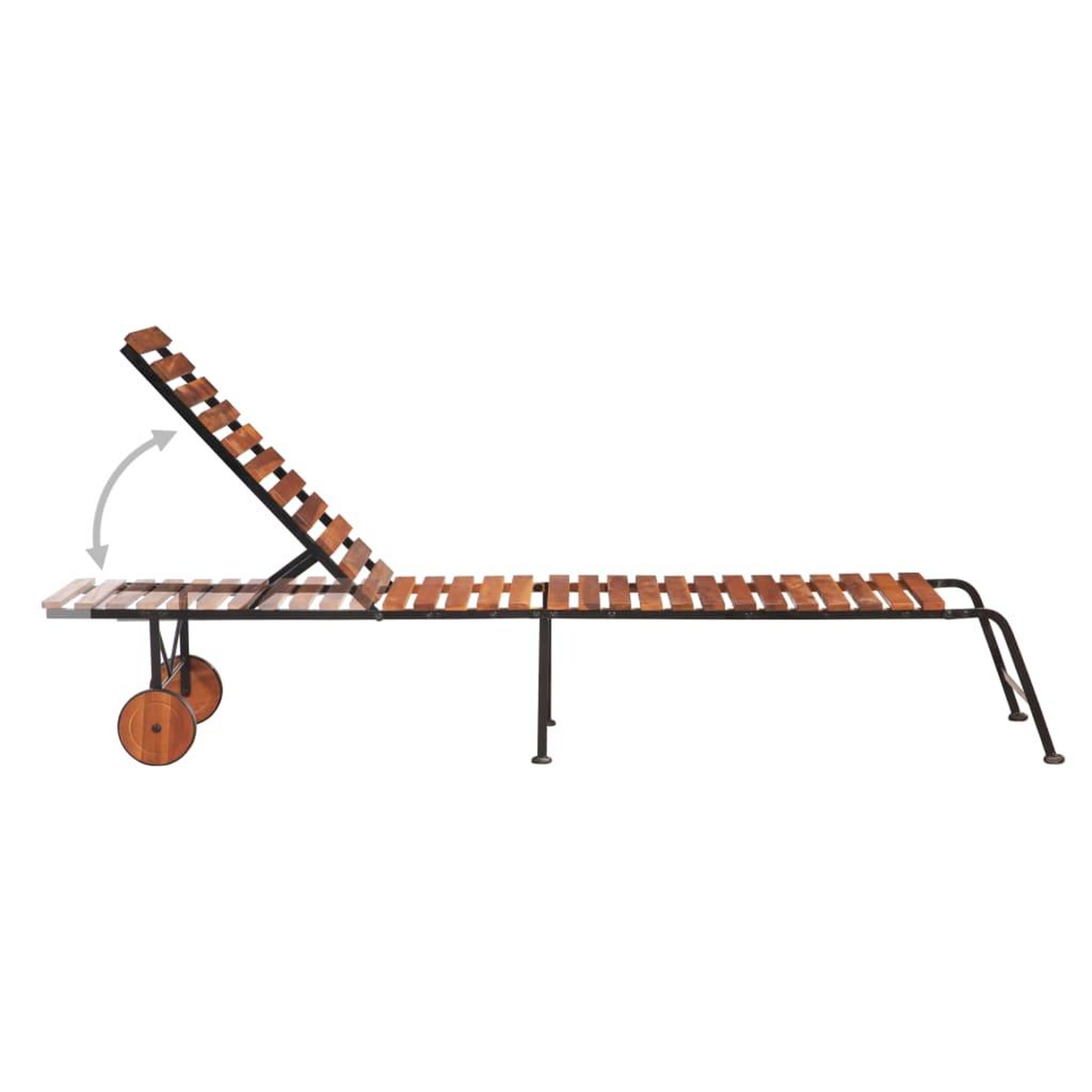 Voir la diapositive 5 : VIDAXL Chaise longue avec pieds en acier bois d'acacia massif