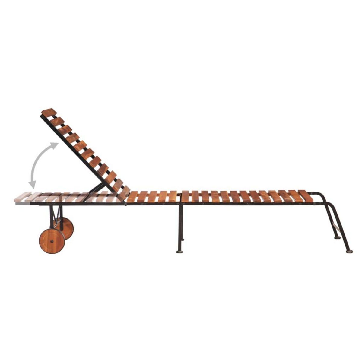 VIDAXL Chaise longue avec pieds en acier Bois d'acacia massif