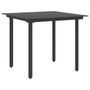 Voir la diapositive 1 : VIDAXL Table a dîner de jardin Noir 80x80x74 cm Acier et verre