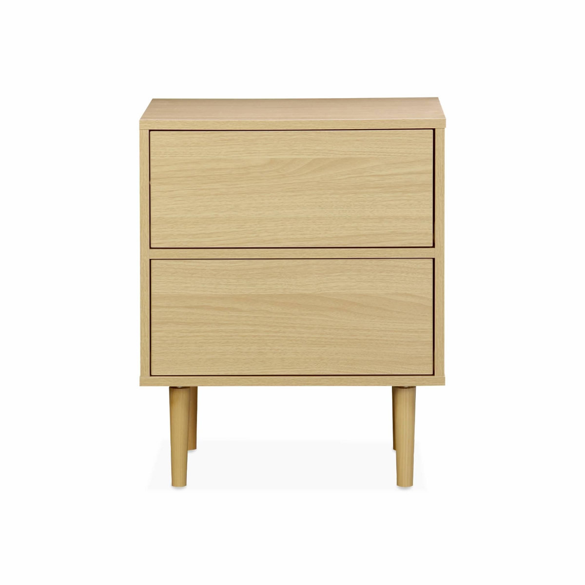 SWEEEK Table de chevet décor bois naturel - Mika - 2 tiroirs - L 48 x l 40 x H 59cm
