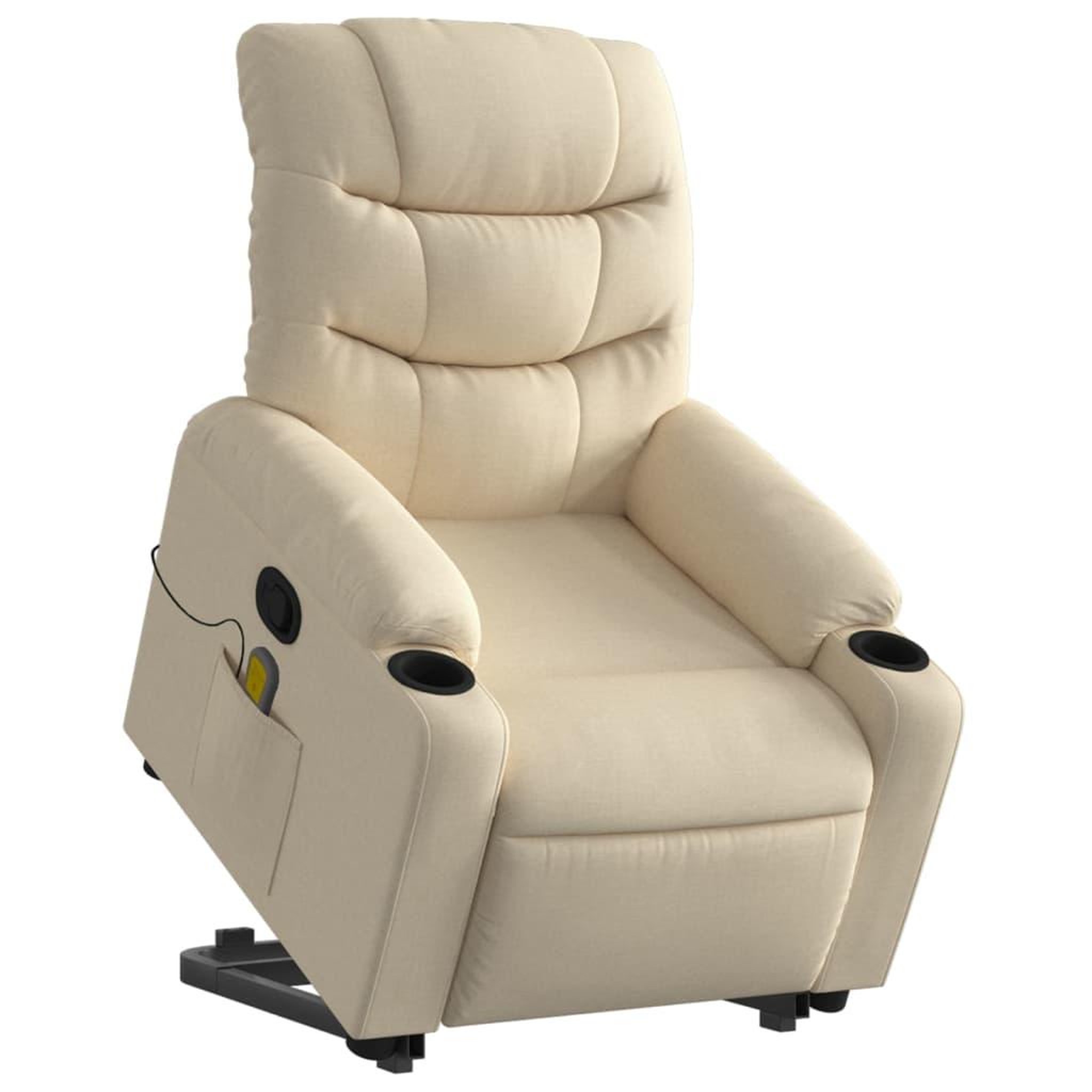 Voir la diapositive 3 : VIDAXL Fauteuil inclinable de massage Creme Tissu
