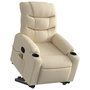 Voir la diapositive 3 : VIDAXL Fauteuil inclinable de massage Creme Tissu