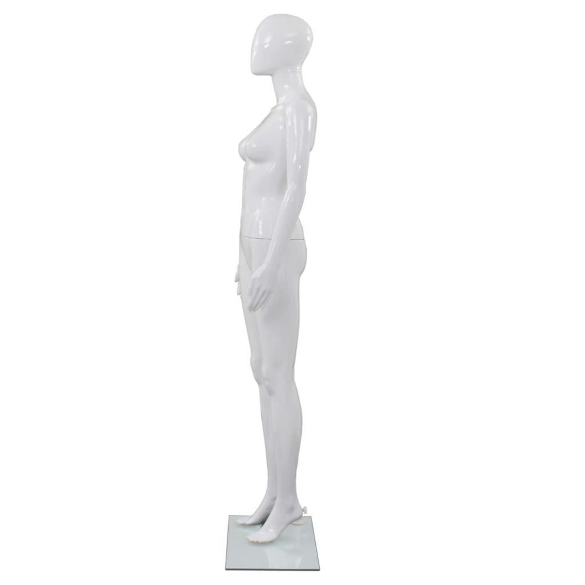 VIDAXL Mannequin femme corps complet base verre Blanc brillant 175 cm