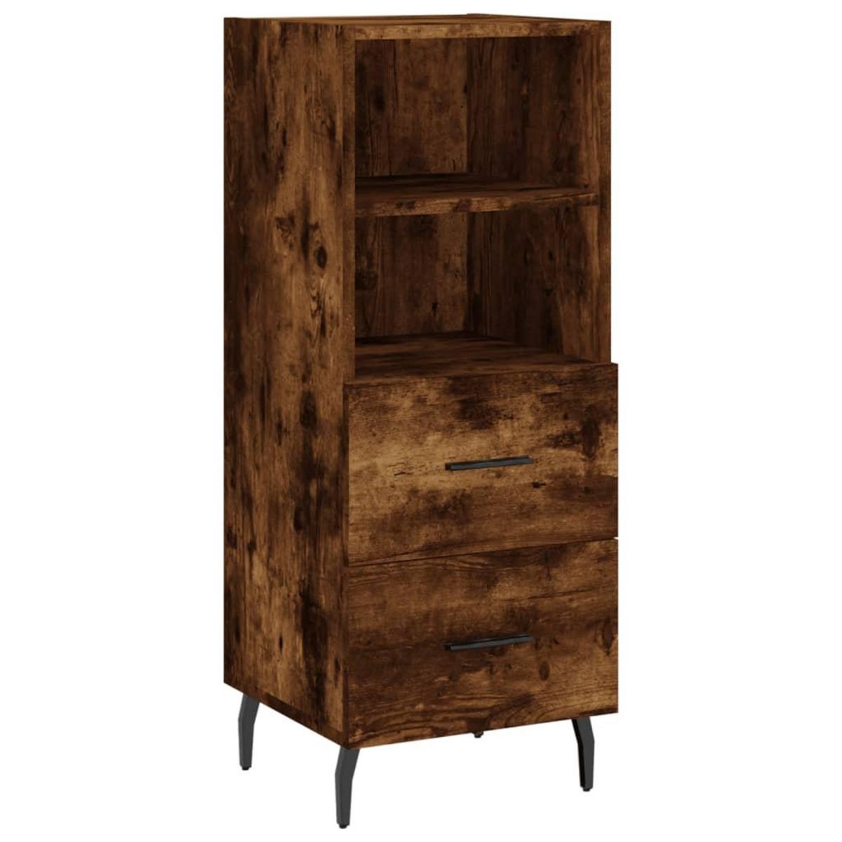 VIDAXL Buffet haut Chene fume 34,5x34x180 cm Bois d'ingenierie