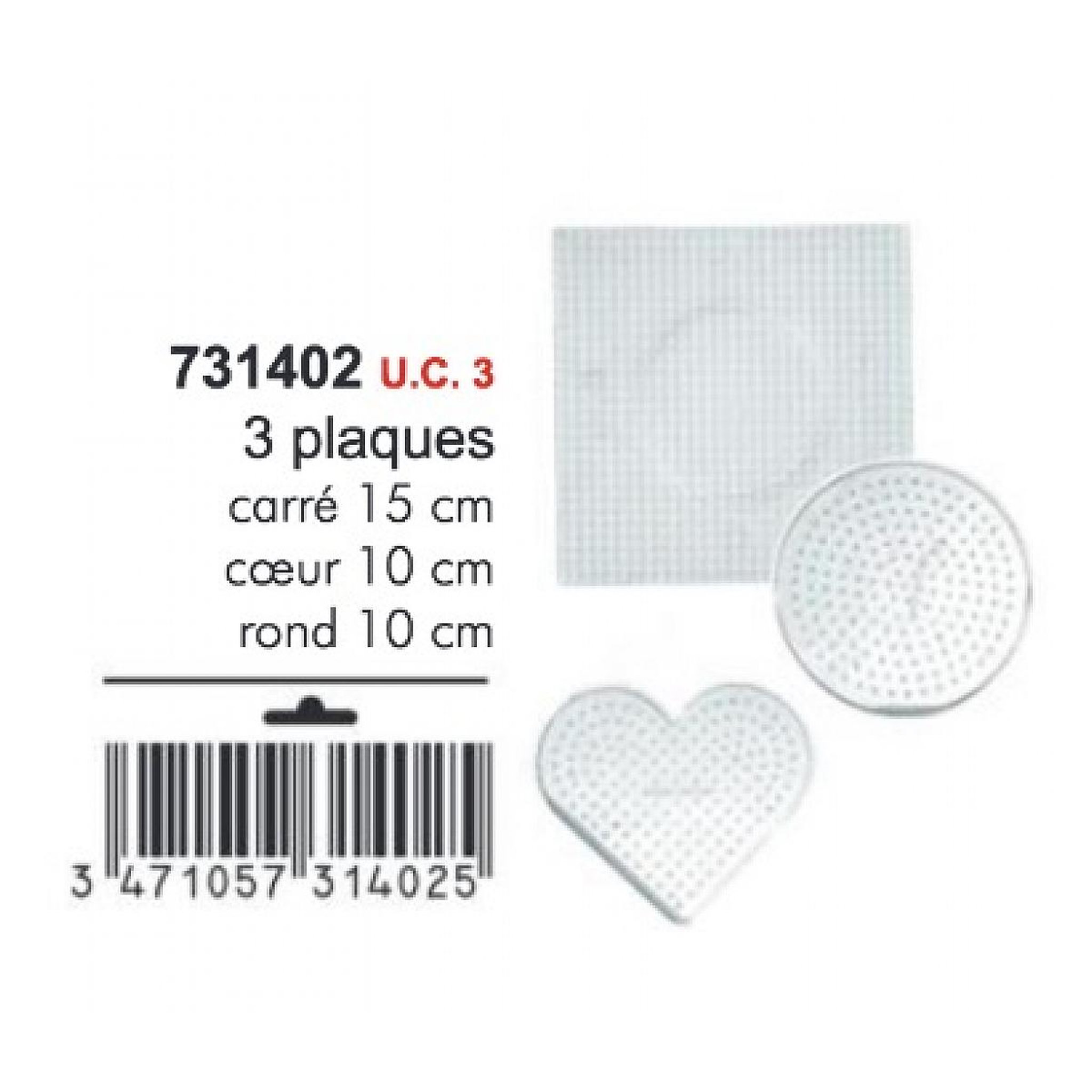 Graine créative lot de 3 plaques a picots perlou
