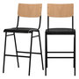 Voir la diapositive 1 : Rendez vous déco Lot de 2 chaises pour îlot central 66 cm en bois clair et noir-Clem