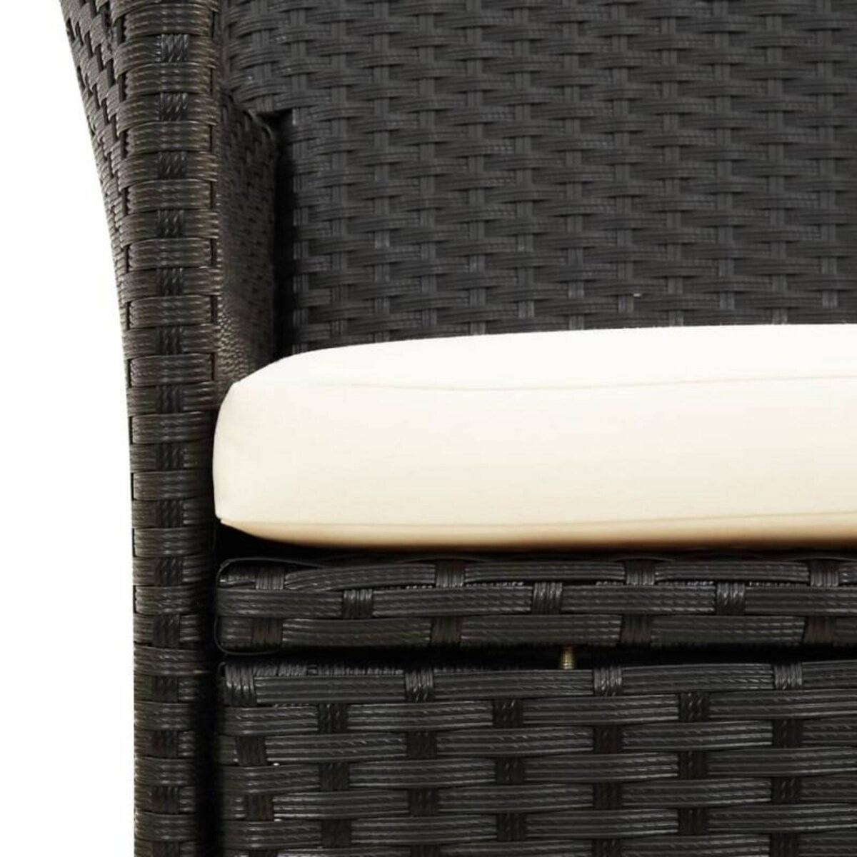 VIDAXL Chaises de jardin lot de 2 avec coussins Résine tressée Noir