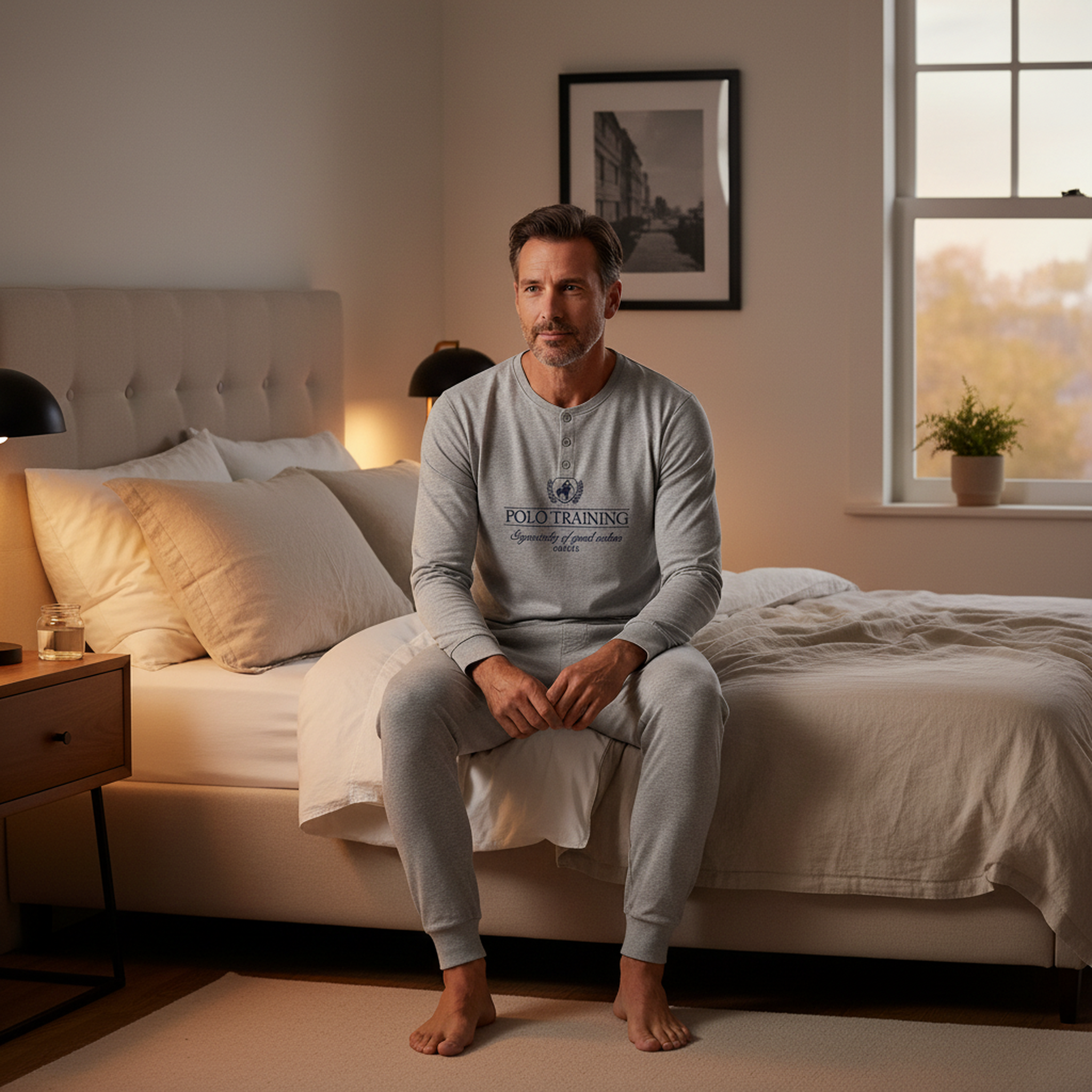 Voir la diapositive 4 : OZABI Ozabi pyjama homme doublé polaire print brodé