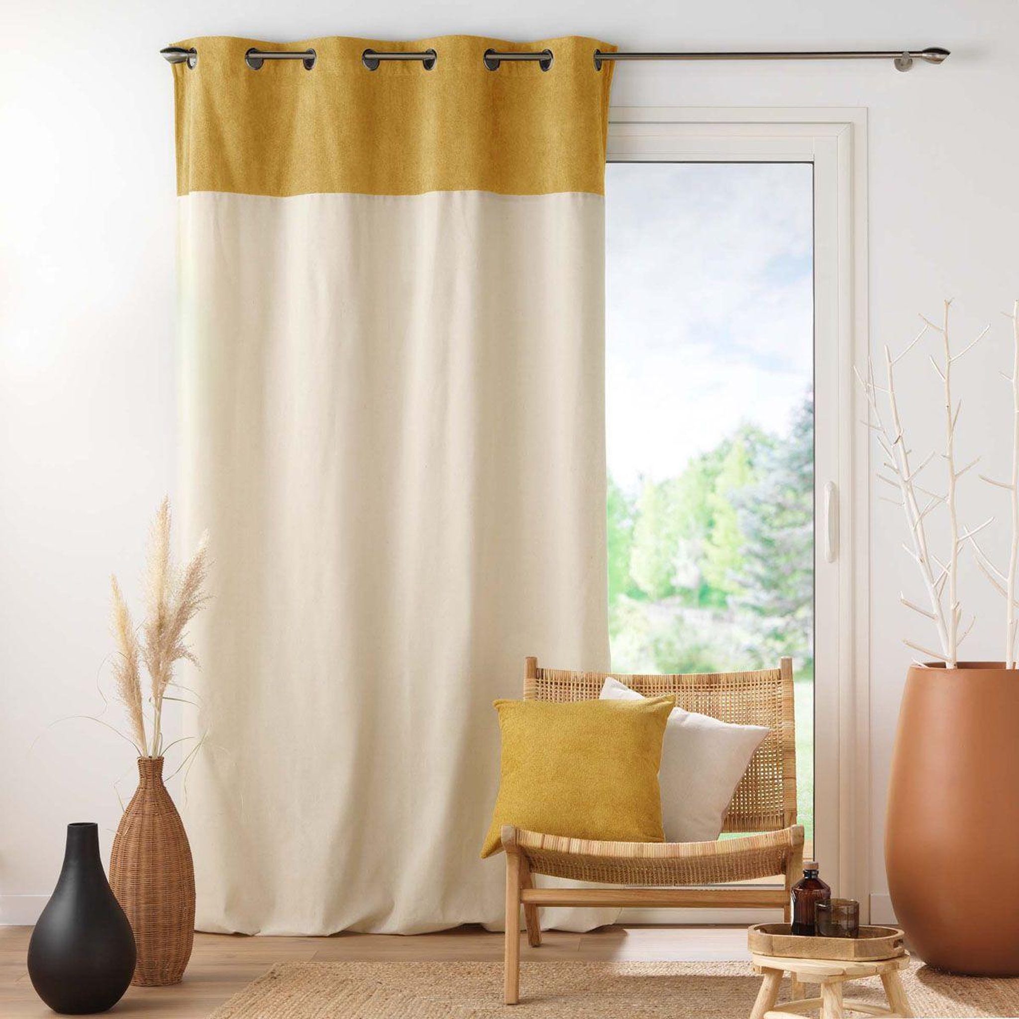 Voir la diapositive 5 : Douceur d'Intérieur Coussin déco bouclette  tessa  45x45cm jaune