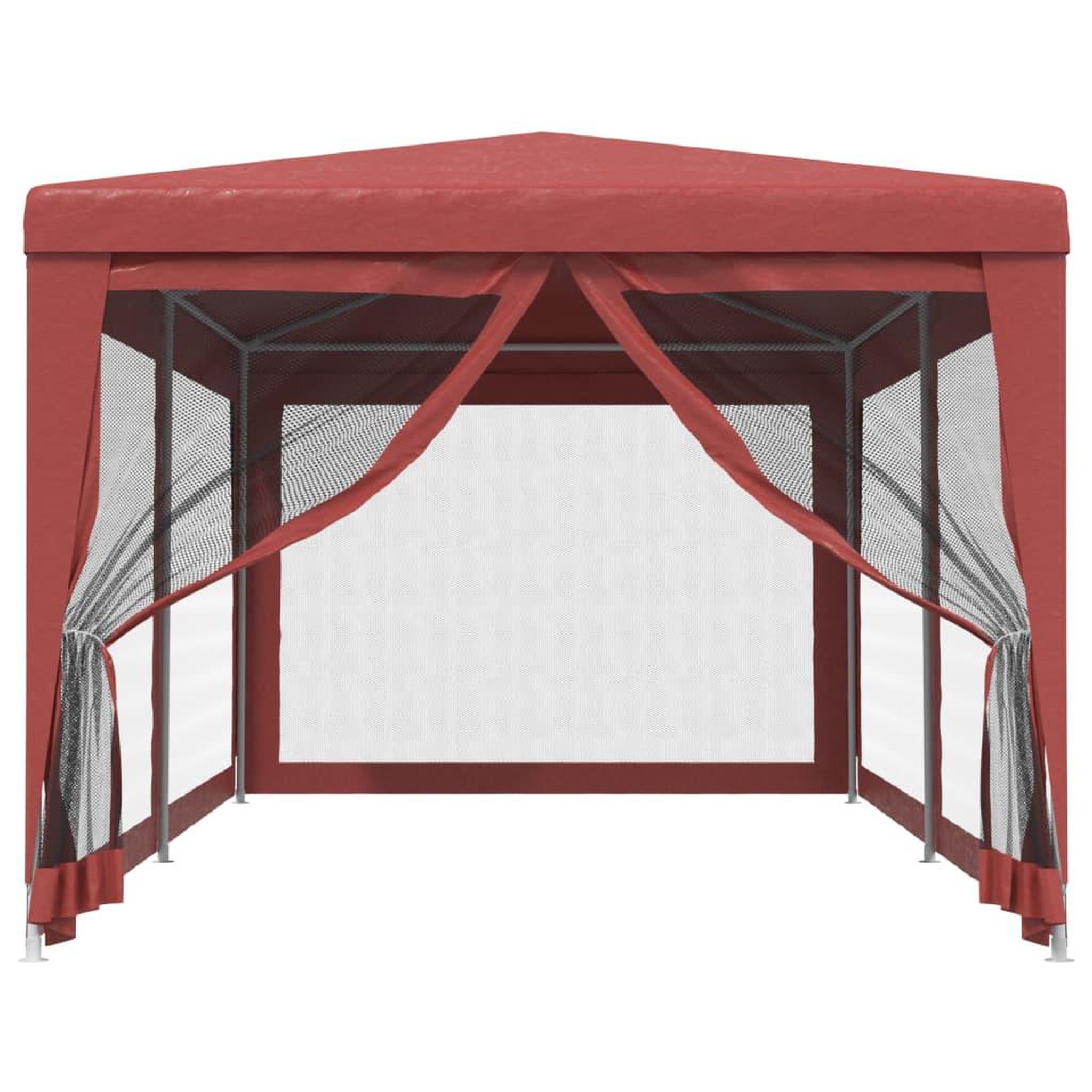 Voir la diapositive 3 : VIDAXL Tente de fete avec 6 parois laterales en maille Rouge 3x6m PEHD