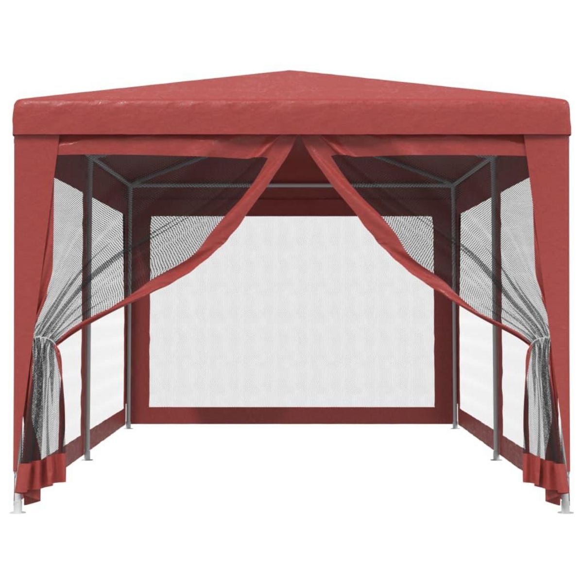 VIDAXL Tente de fete avec 6 parois laterales en maille Rouge 3x6m PEHD