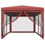Voir la diapositive 3 : VIDAXL Tente de fete avec 6 parois laterales en maille Rouge 3x6m PEHD