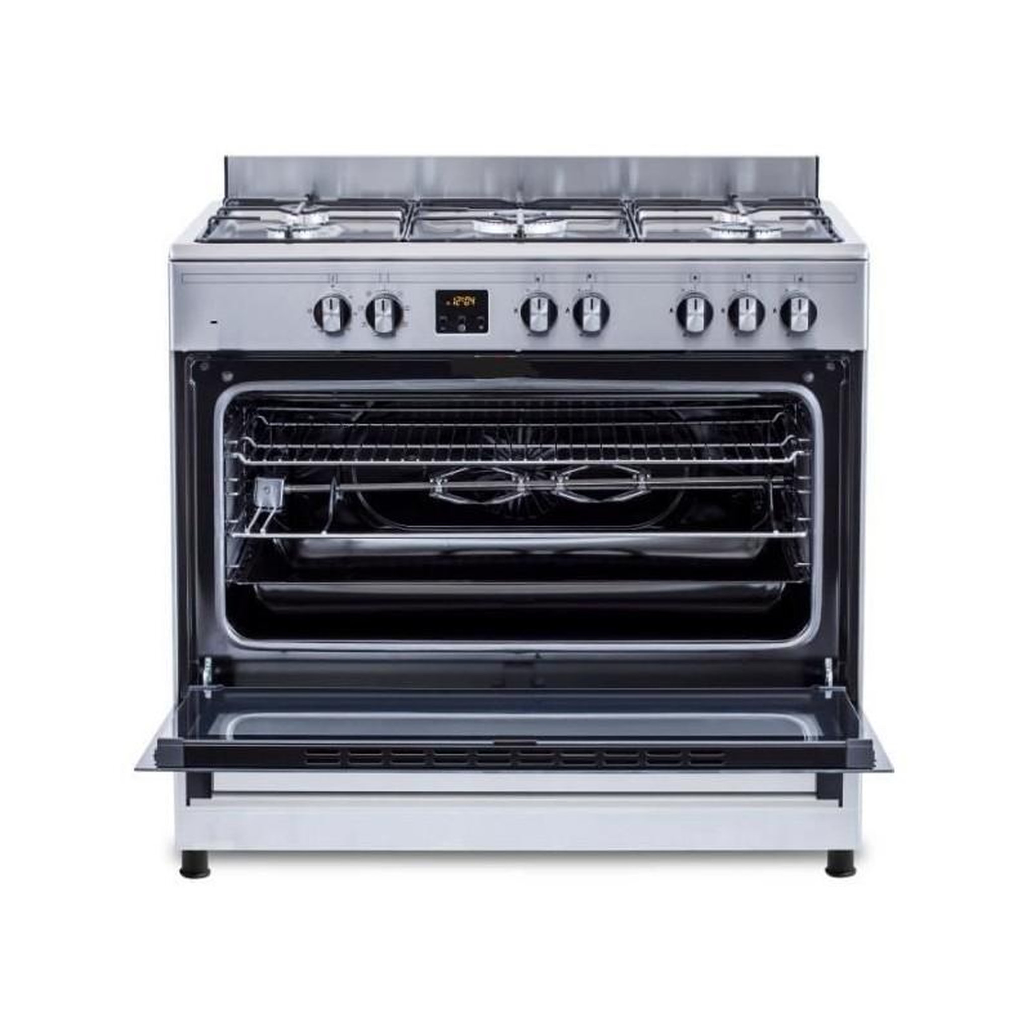 Voir la diapositive 2 : CONTINENTAL EDISON Cuisinière piano four multifonction catalyse 95L inox 90cm affichage numérique CONTINENTAL EDISON - CECP9060IXDD