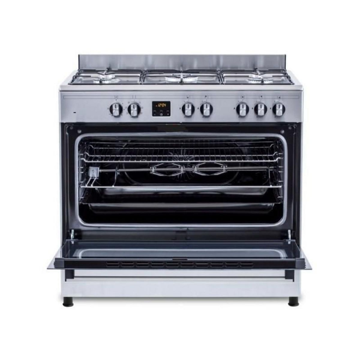 CONTINENTAL EDISON Cuisiniere piano four multifonctions catalyse - CONTINENTAL EDISON - CECP9060IXDD - 95 L - Affichage digital - L90 x H 85 cm - I