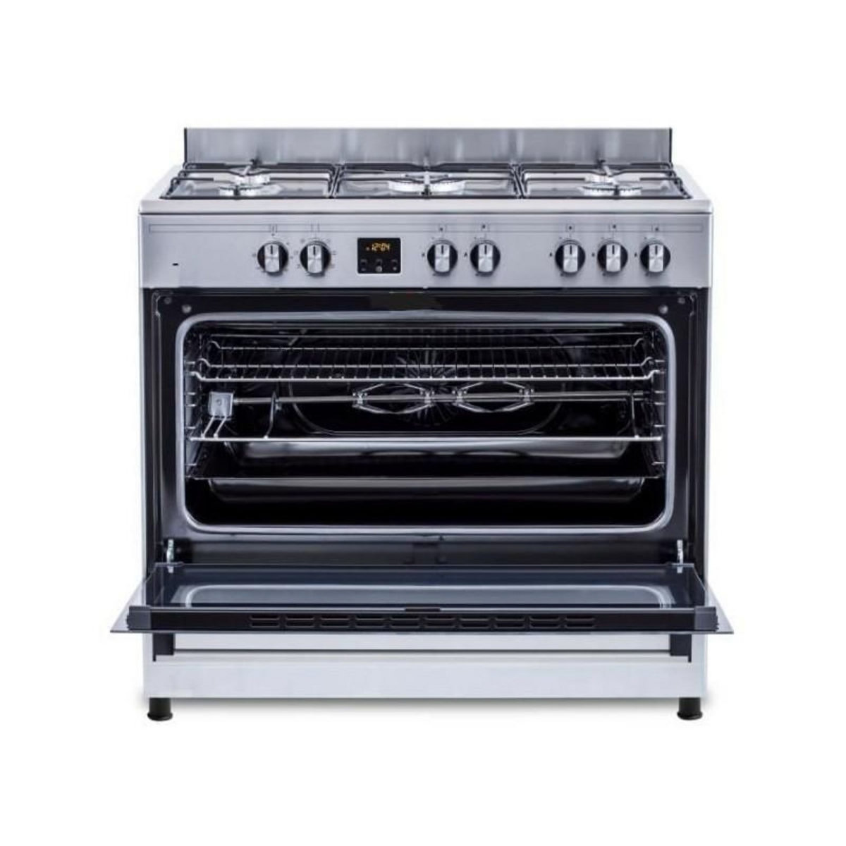 CONTINENTAL EDISON Cuisiniere piano four multifonctions catalyse - CONTINENTAL EDISON - CECP9060IXDD - 95 L - Affichage digital - L90 x H 85 cm - I