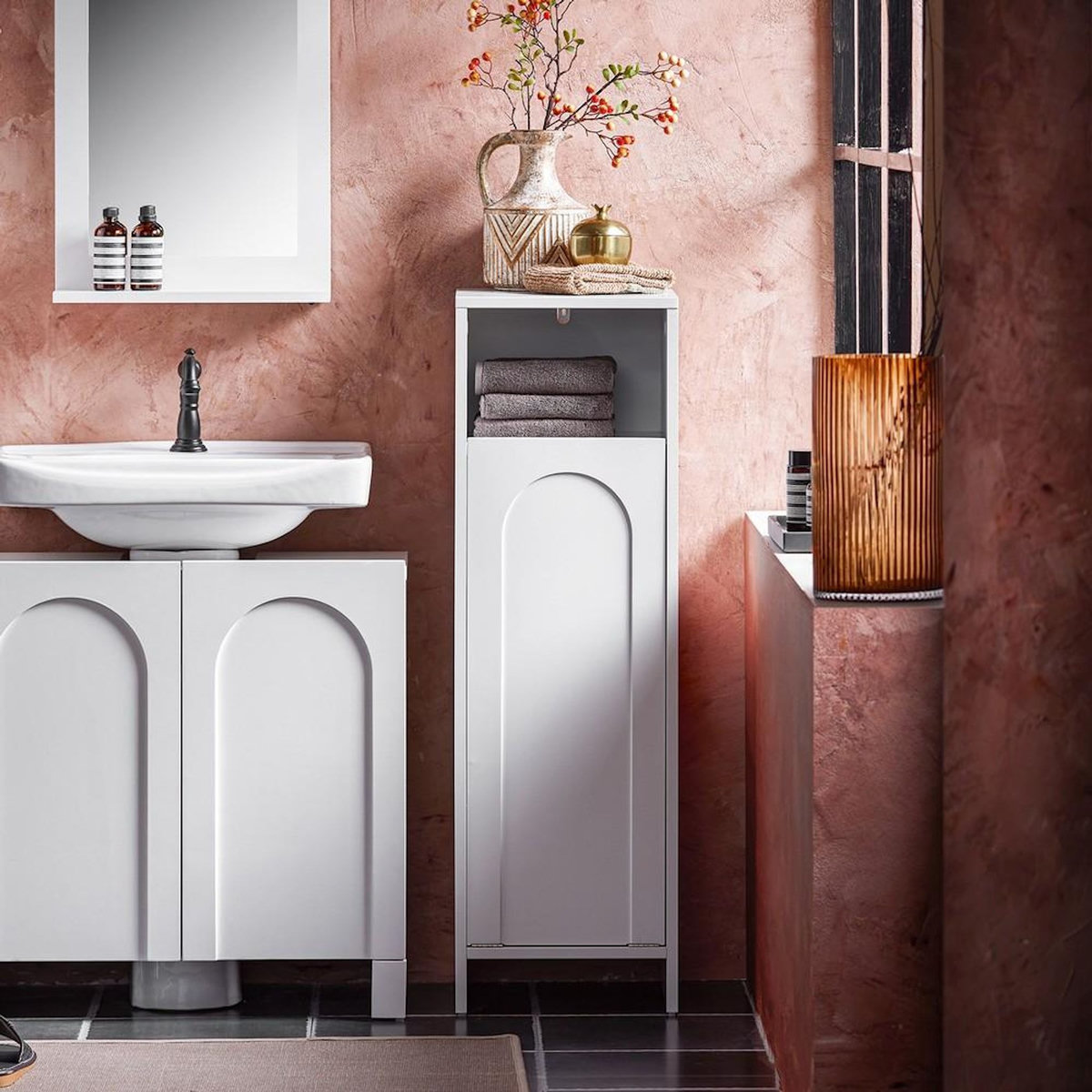 SOBUY SoBuy - Meuble De Buanderie à une porte - Blanc - 30x30x97cm - Moderne - BZR161-W