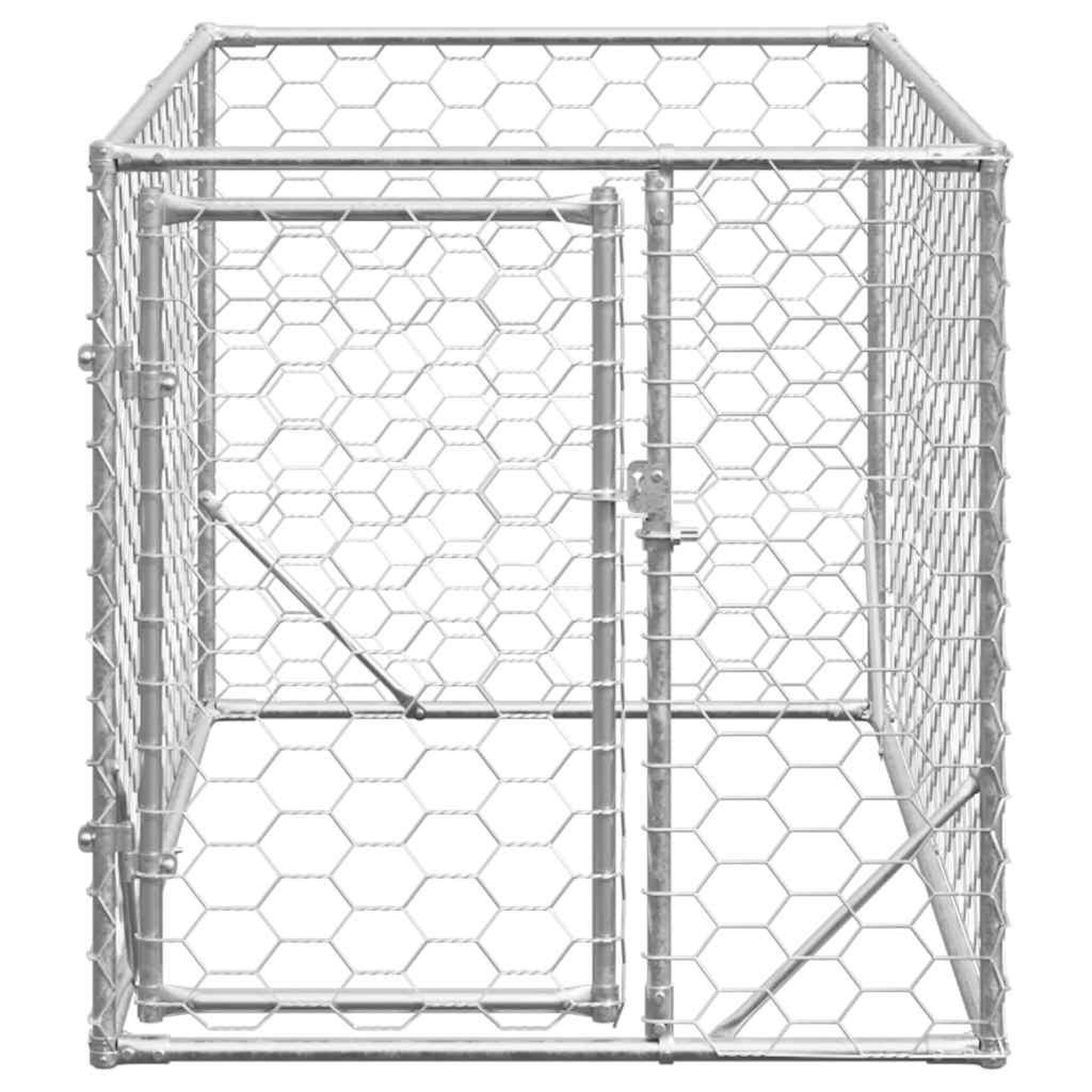 Voir la diapositive 3 : VIDAXL Chenil d'exterieur pour chiens porte 2x1x1 m acier galvanise