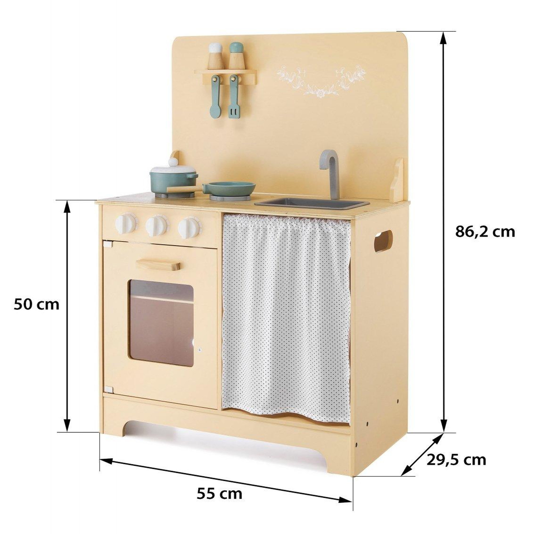 Voir la diapositive 3 : MAMABRUM Cuisine enfant en bois avec led et accessoires mamabrum