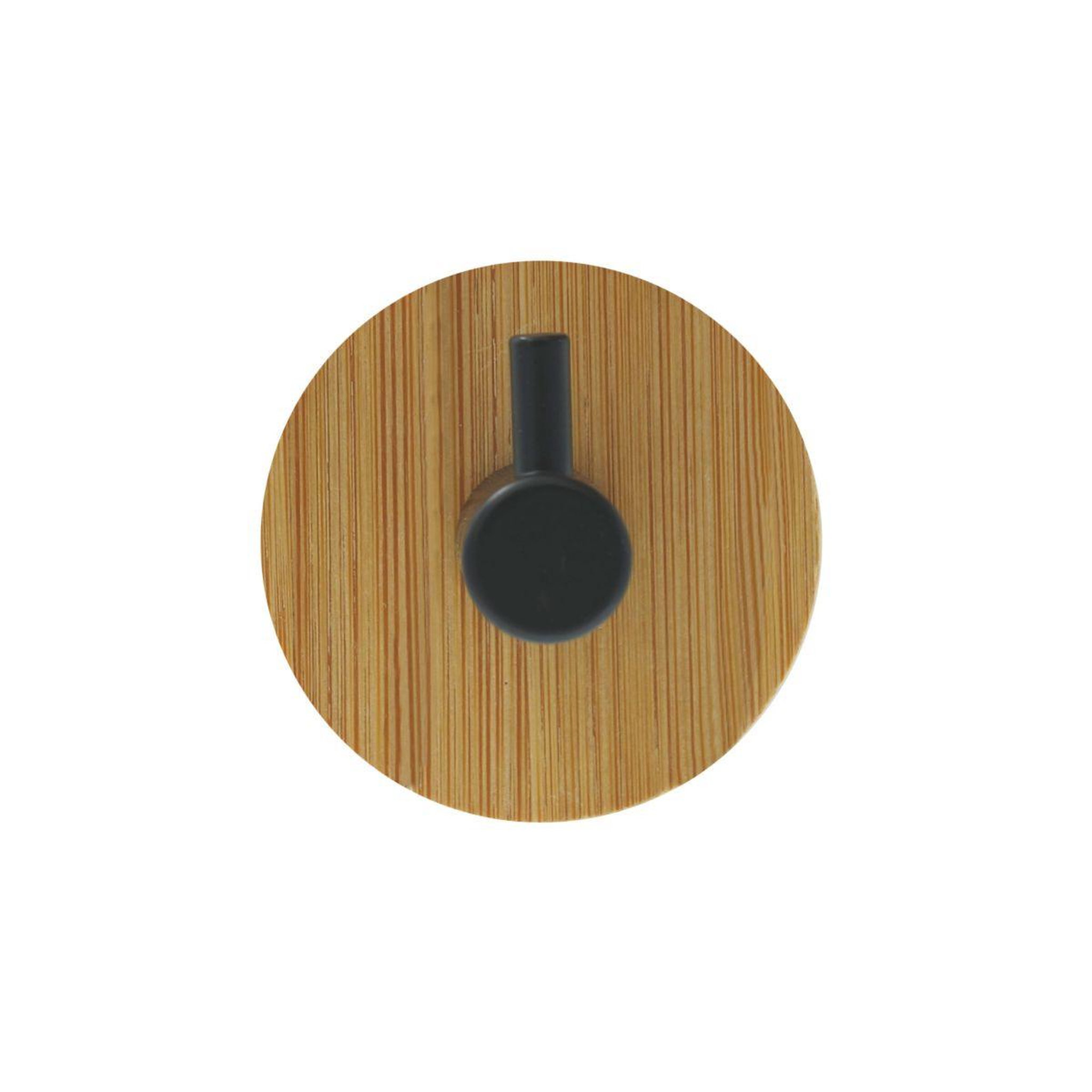Voir la diapositive 4 : Douceur d'Intérieur Lot de 2 patères adhésives en bambou  fixeo  5cm naturel & noir
