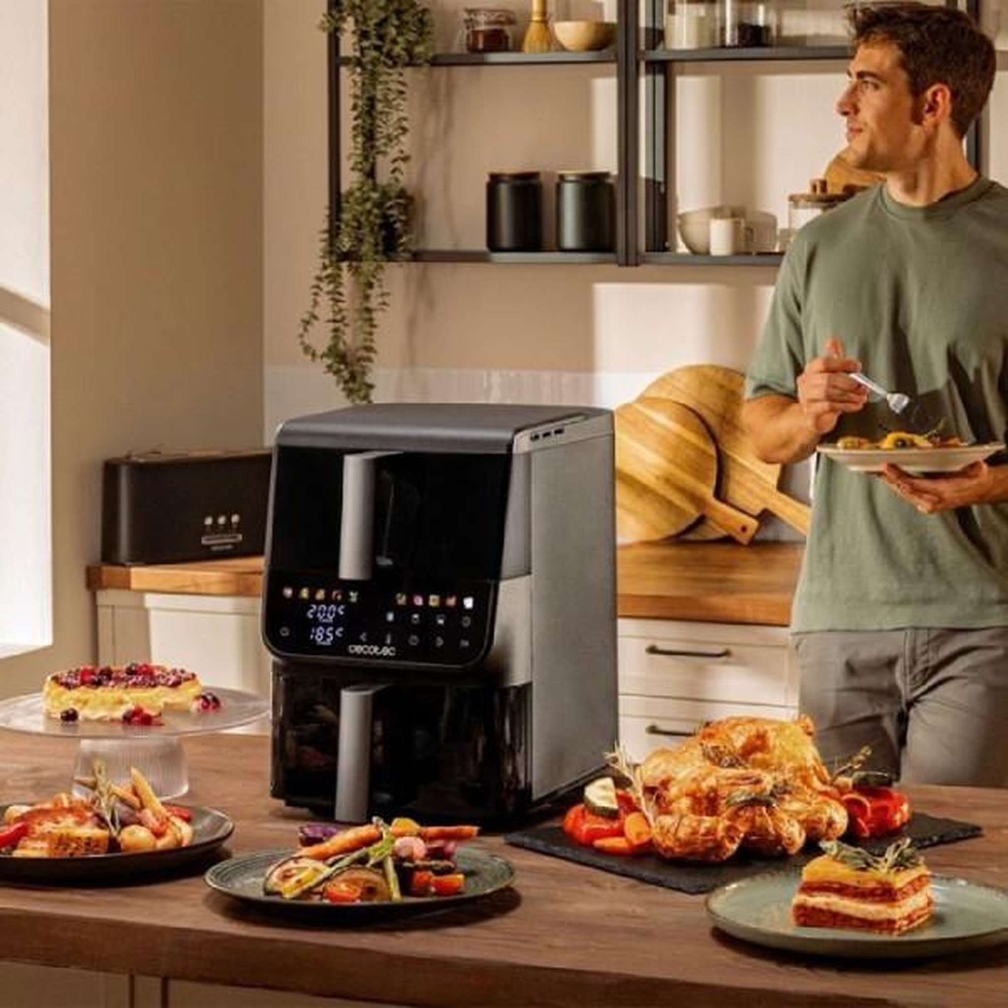 Voir la diapositive 5 : CECOTEC Friteuse electrique  a air sans huile cecotec cecofry duolevel 10000 duosize window 10l fenetre
