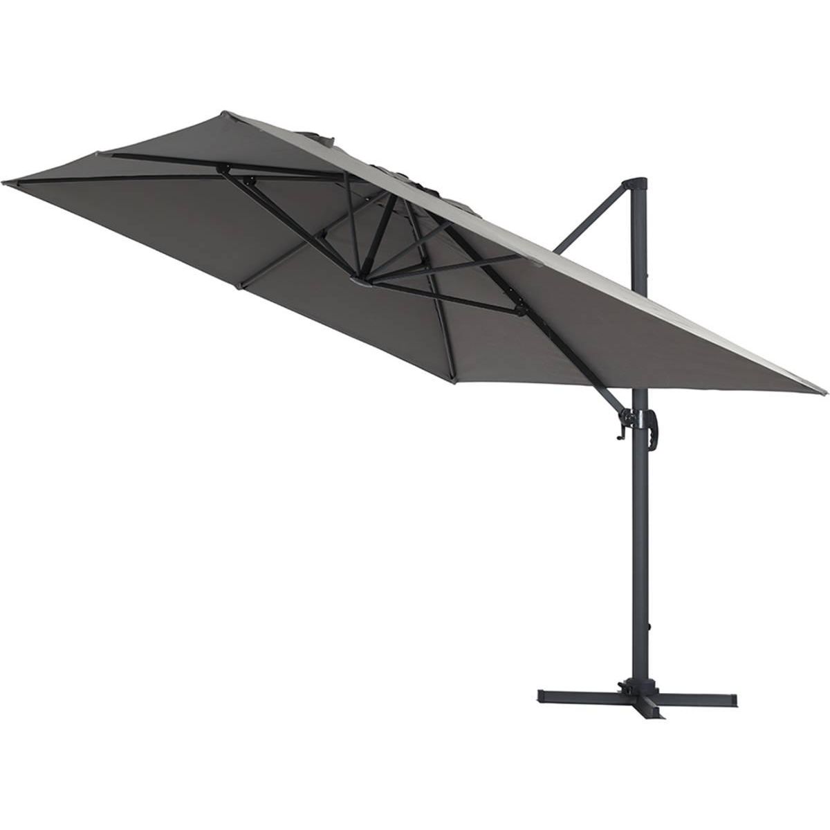 Habitat et Jardin Parasol jardin déporté Alu  Sun 4  - Rectangle - 3 x 4 m + Housse de protection - Gris