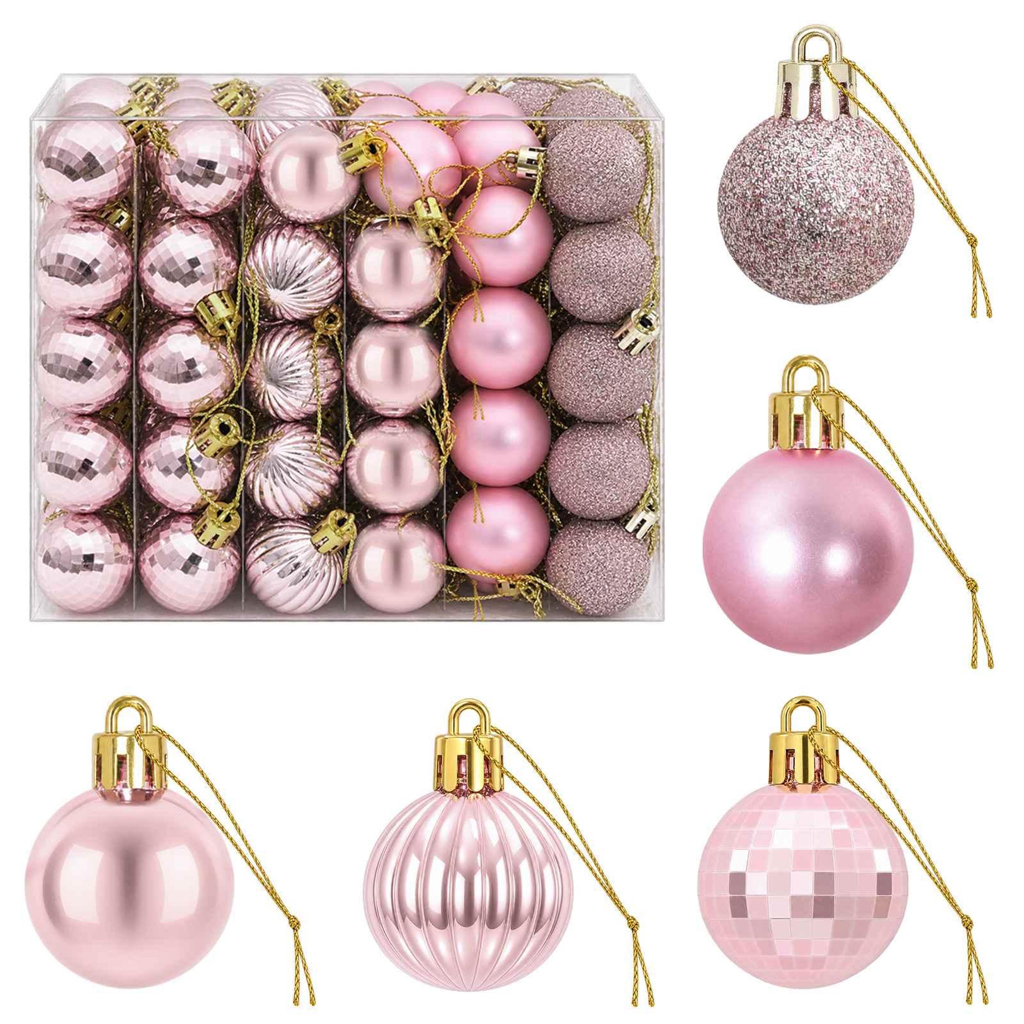 VIDAXL Ensemble de boules de Noël 150 pc Rose Diam. 3 cm Polystyrene