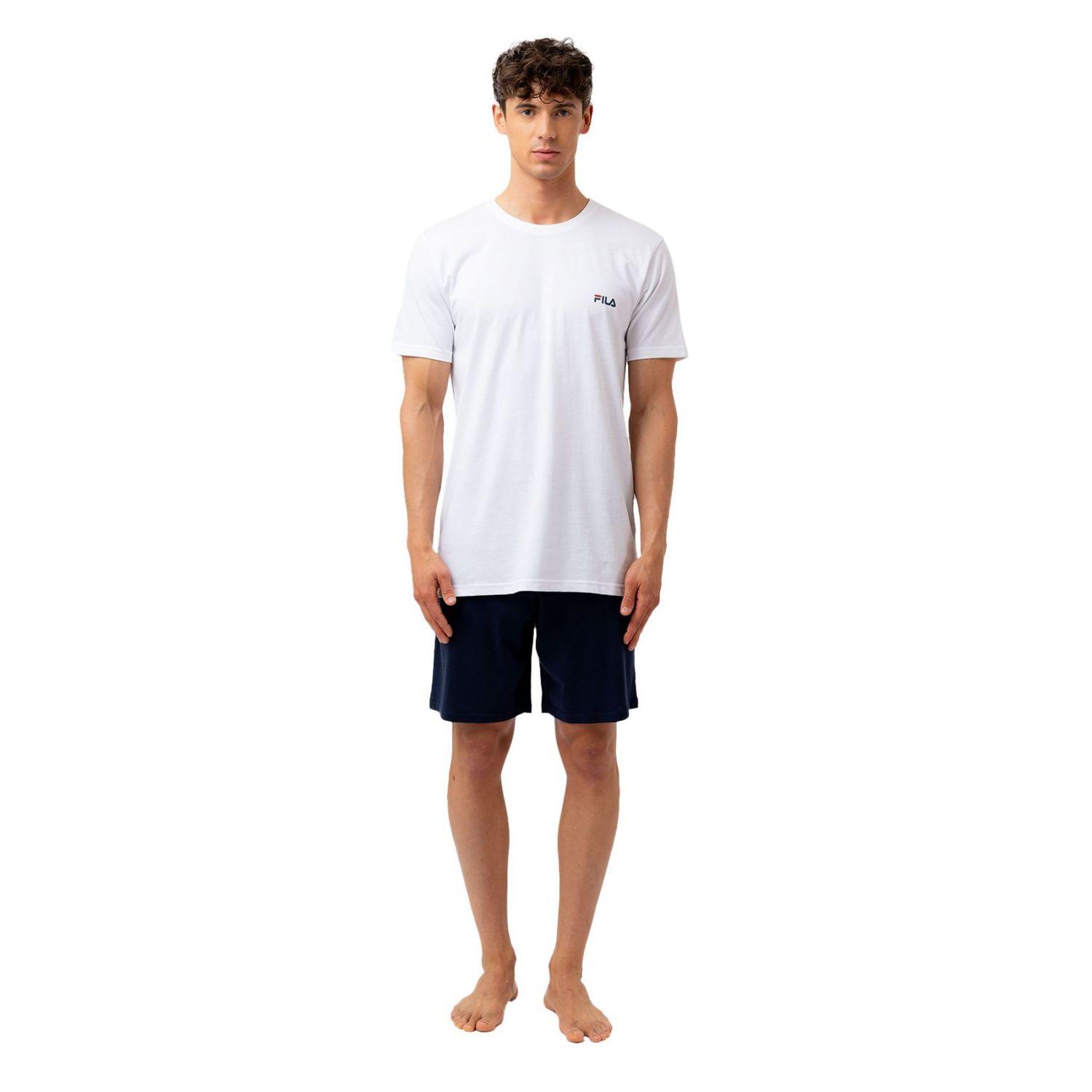 Voir la diapositive 3 : FILA Ensemble pyjama court homme en coton jersey FPS1194