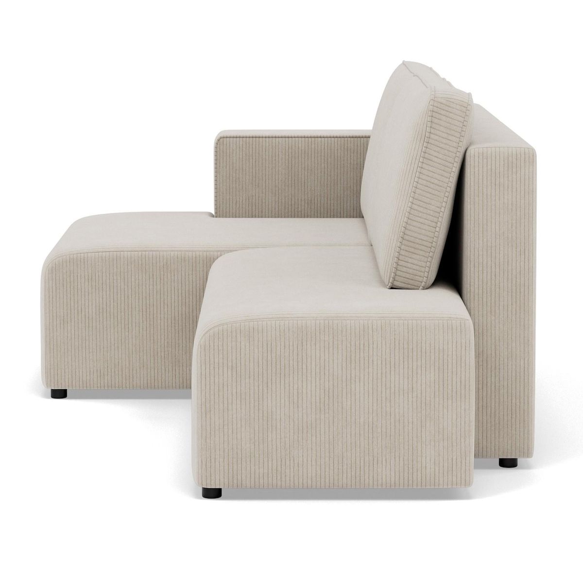 BEST MOBILIER Topaze - canapé d'angle gauche 4 places convertible avec coffre en velours côtelé