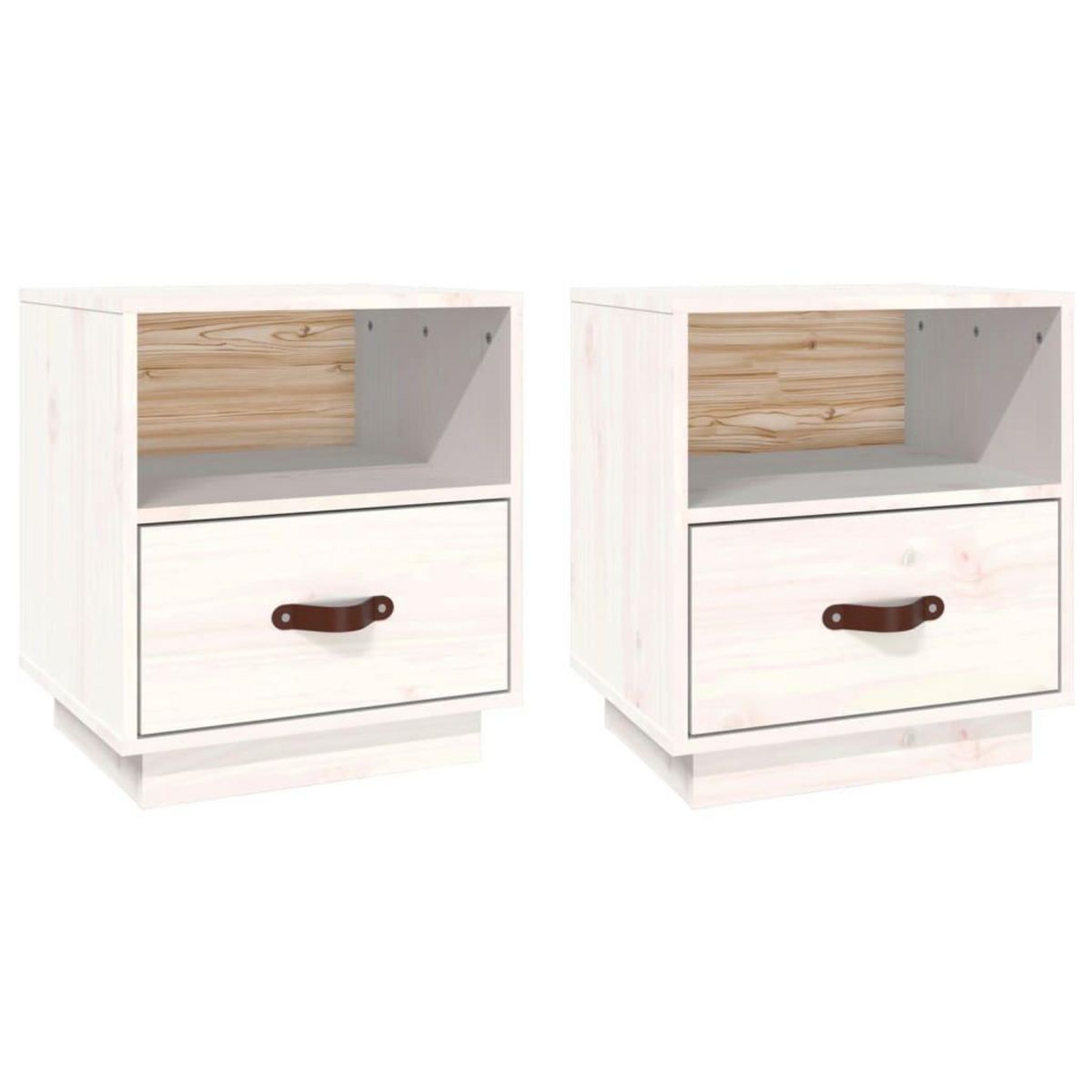 VIDAXL Tables de chevet 2 pcs Blanc 40x34x45 cm Bois de pin massif
