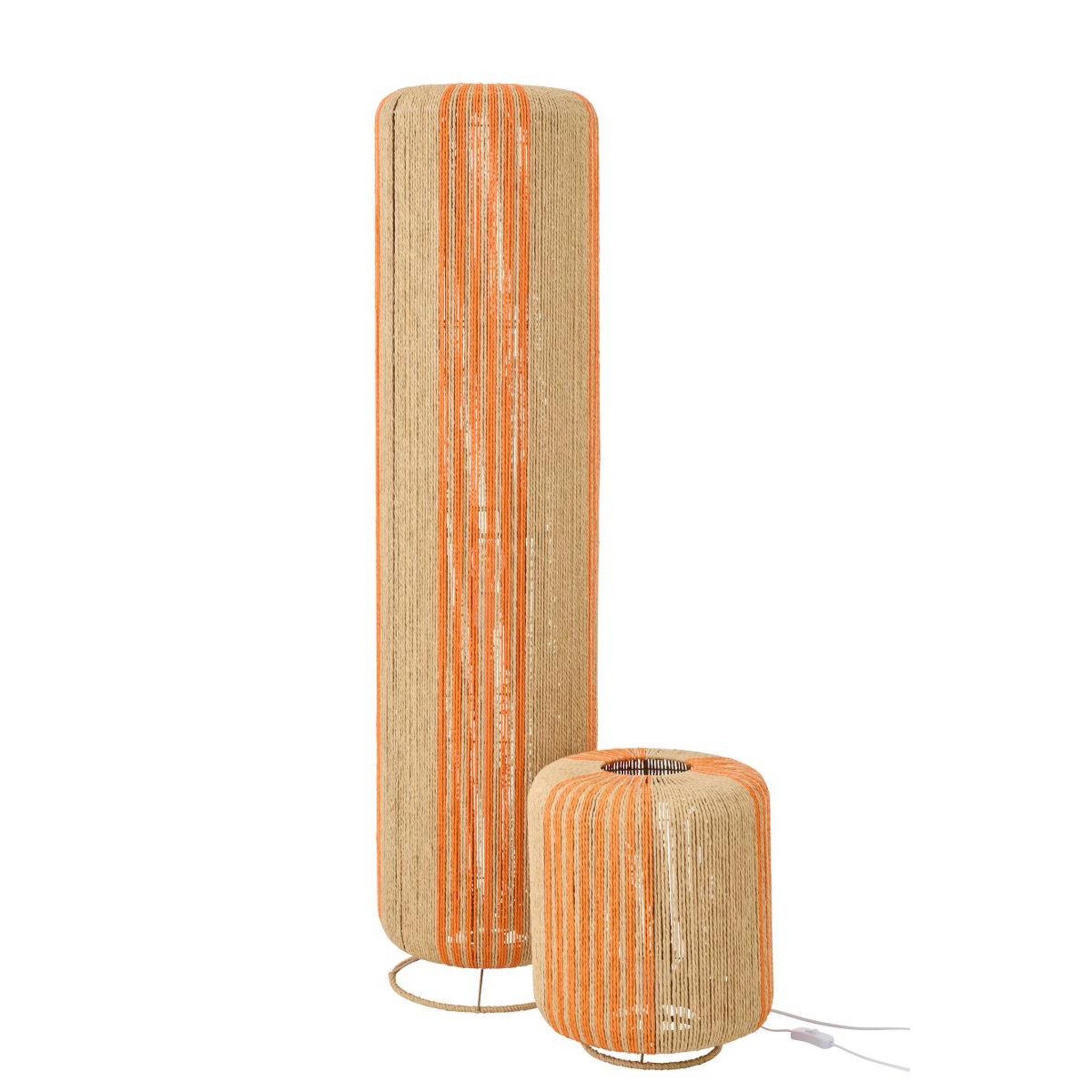 Voir la diapositive 5 : J-LINE Lampe à poser corde  chase  39cm orange & naturel