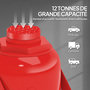 Voir la diapositive 5 : HOMCOM Cric bouteille hydraulique 12T - plage de levage 190-370mm - poignée 3 sections - acier rouge
