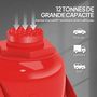 Voir la diapositive 5 : HOMCOM Cric bouteille hydraulique 12T - plage de levage 190-370mm - poignée 3 sections - acier rouge