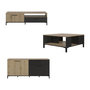 Voir la diapositive 3 : GAMI Ensemble meuble TV, table basse et buffet bas - TRUST - Chene / Noir - GAMI