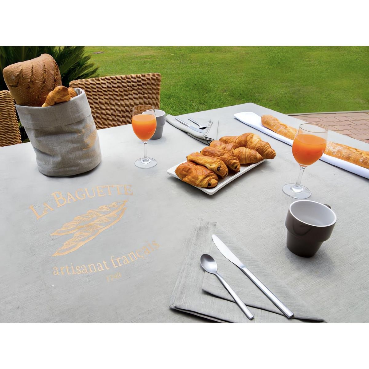 SOLEIL D'OCRE Nappe en coton rectangle anti-tâches BAGUETTE