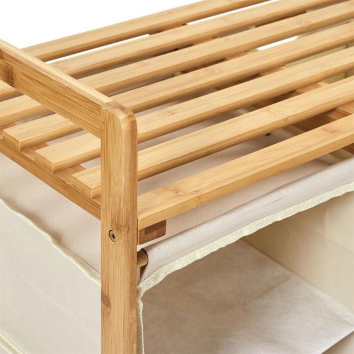 Paris Prix Meuble à Linge Rangements  Bambou  77cm Beige