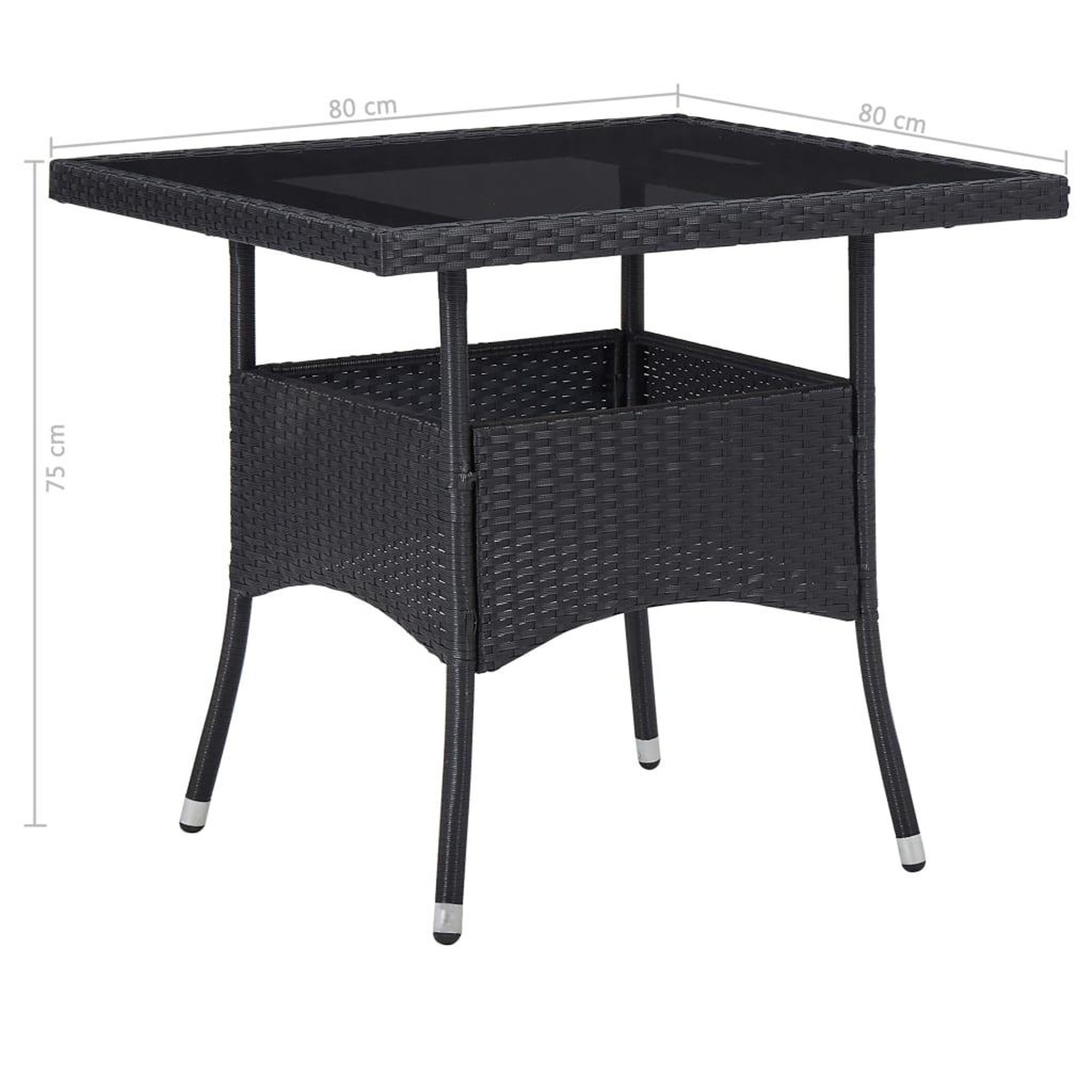 Voir la diapositive 6 : VIDAXL Ensemble a manger de jardin 5 pcs Noir Resine tressee et verre